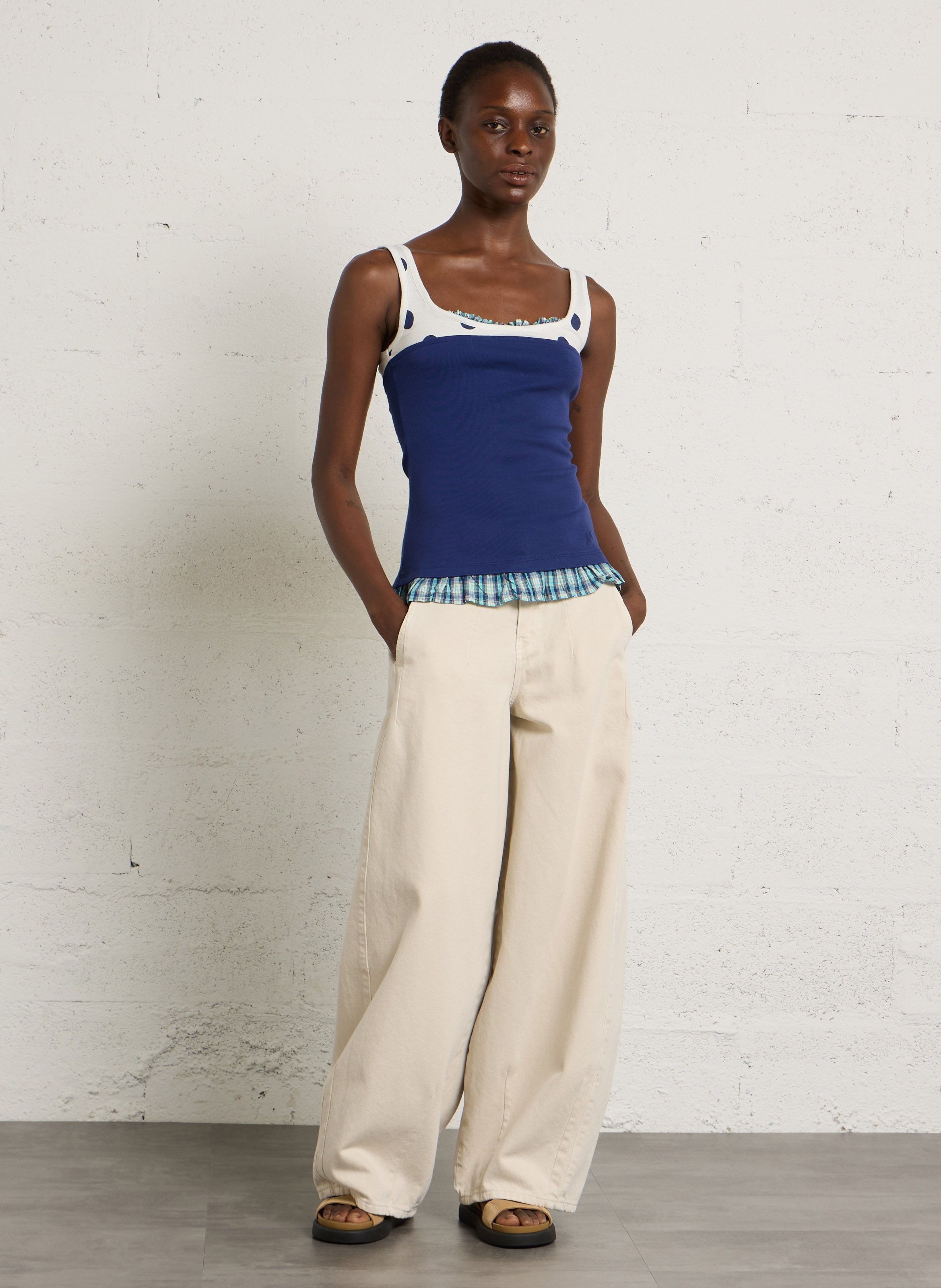 Weit geschnittene Jeans aus Bio-Baumwolle DAMSON MADDER Beige