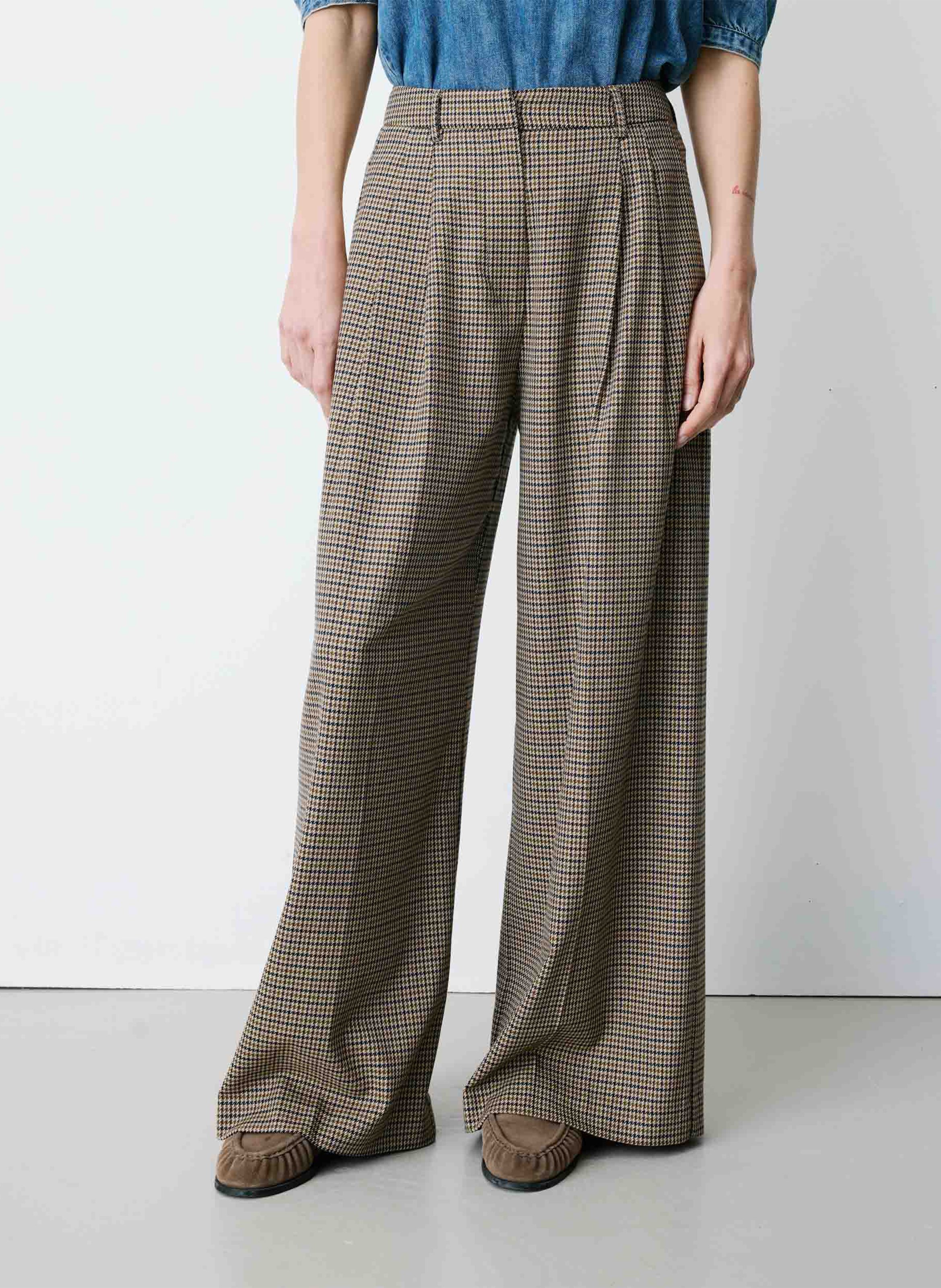 Printed wide-leg pants GRACE ET MILA Beige