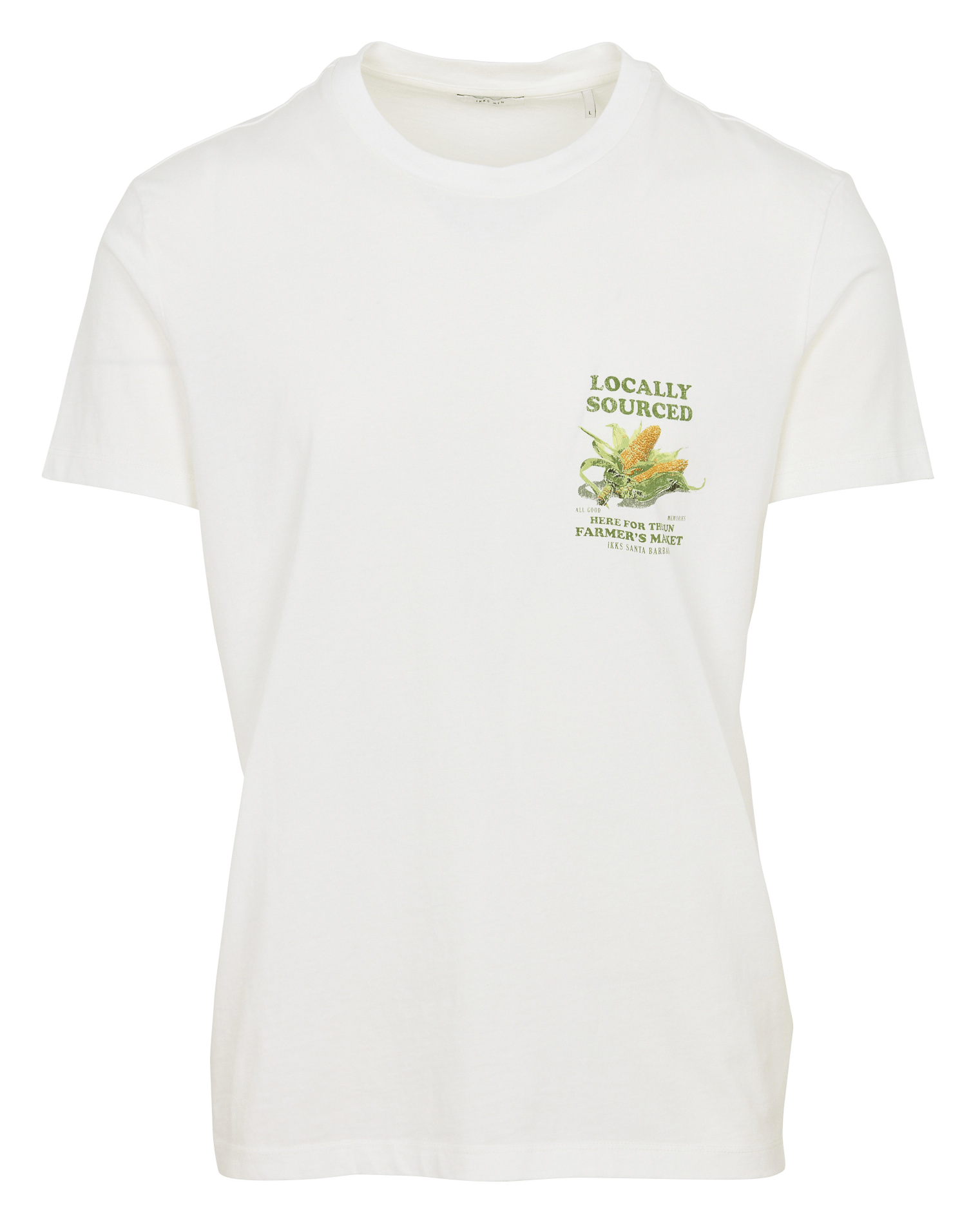 T-shirt diritto girocollo stampato in cotone IKKS Bianco