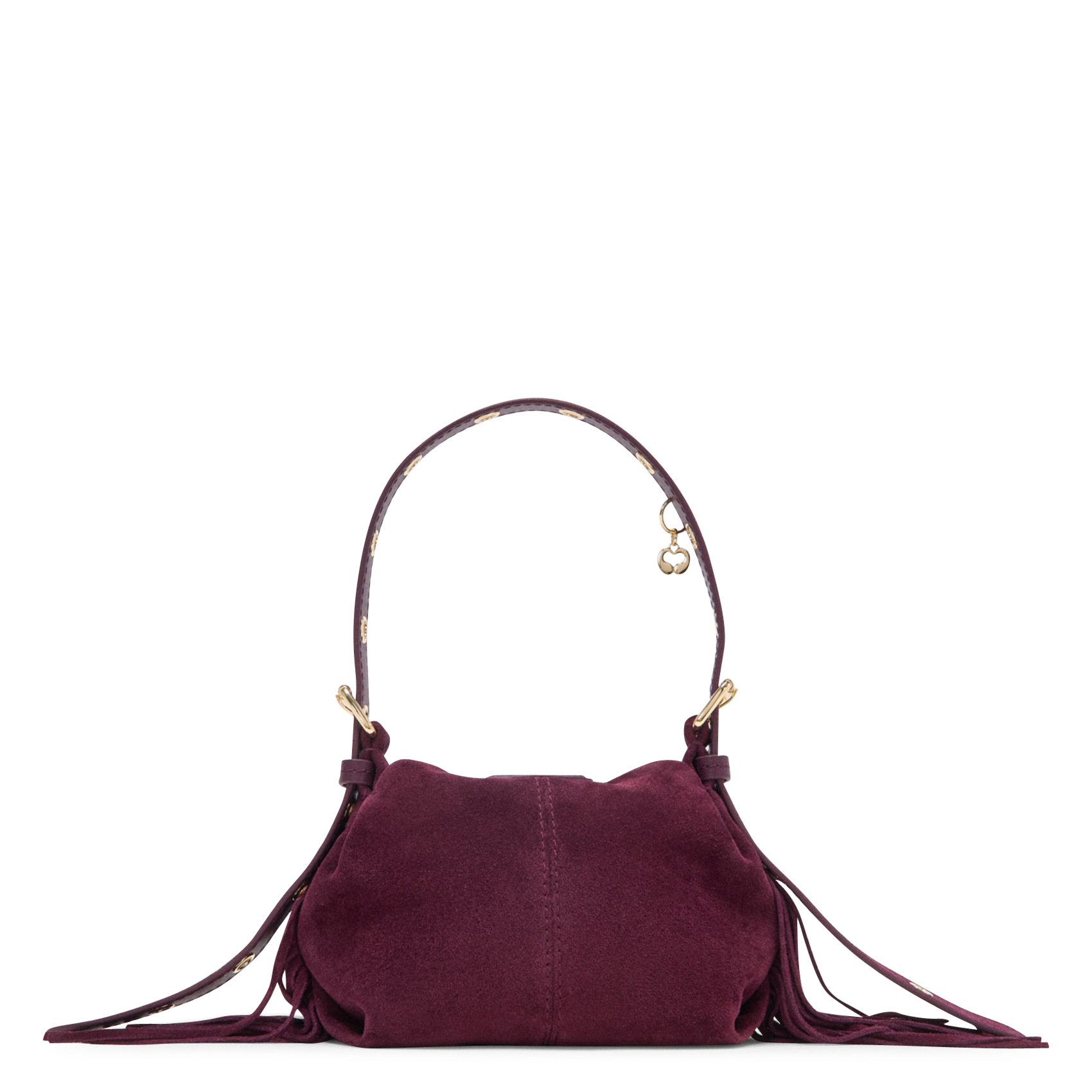 Leren schoudertas MAJE Violet