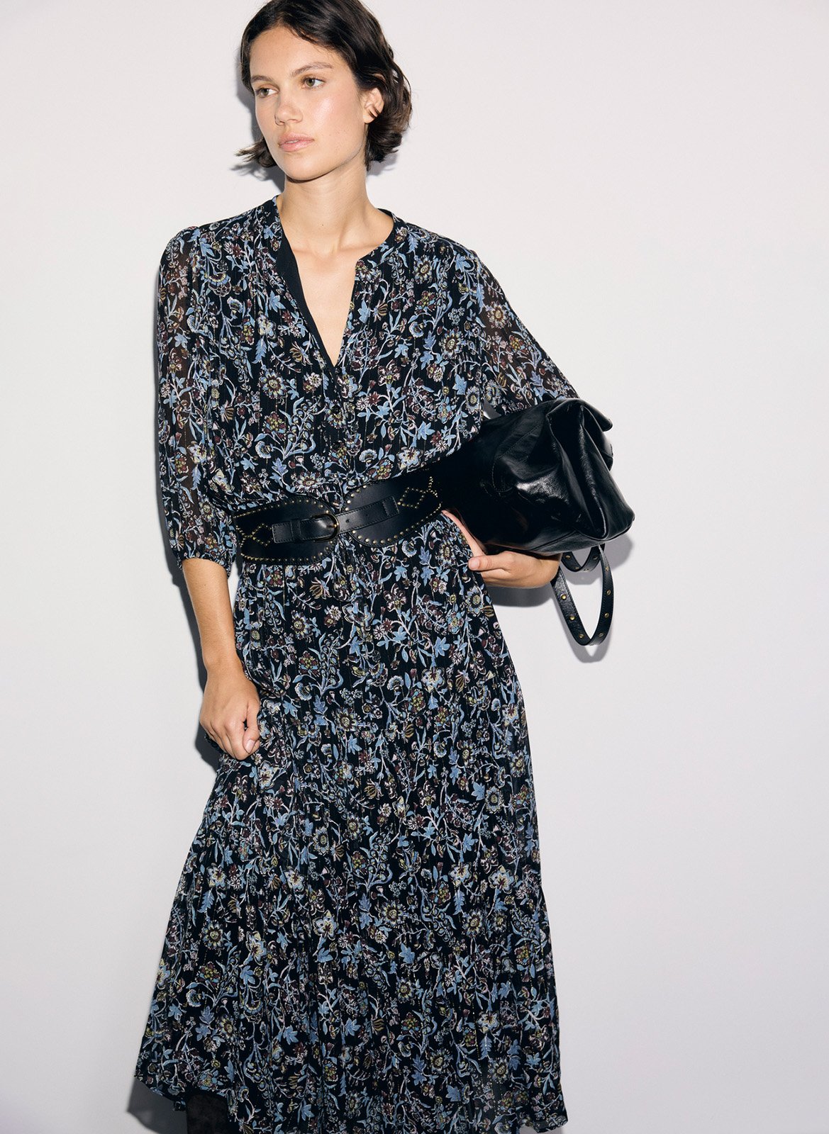 Robe midi à imprimé GERARD DAREL Noir