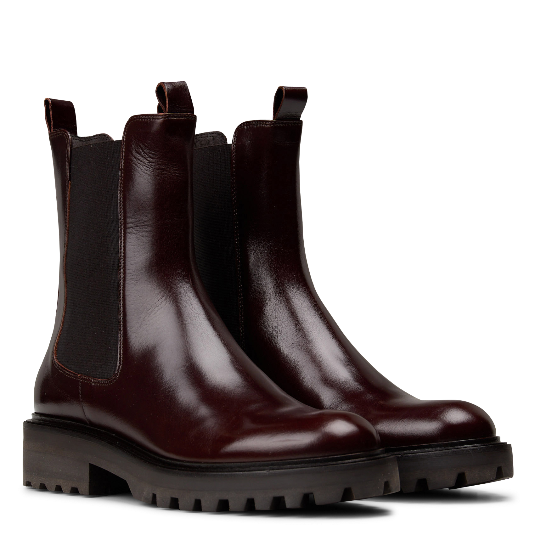Crocodile-embossed leather ankle boots BILLI BI Brown
