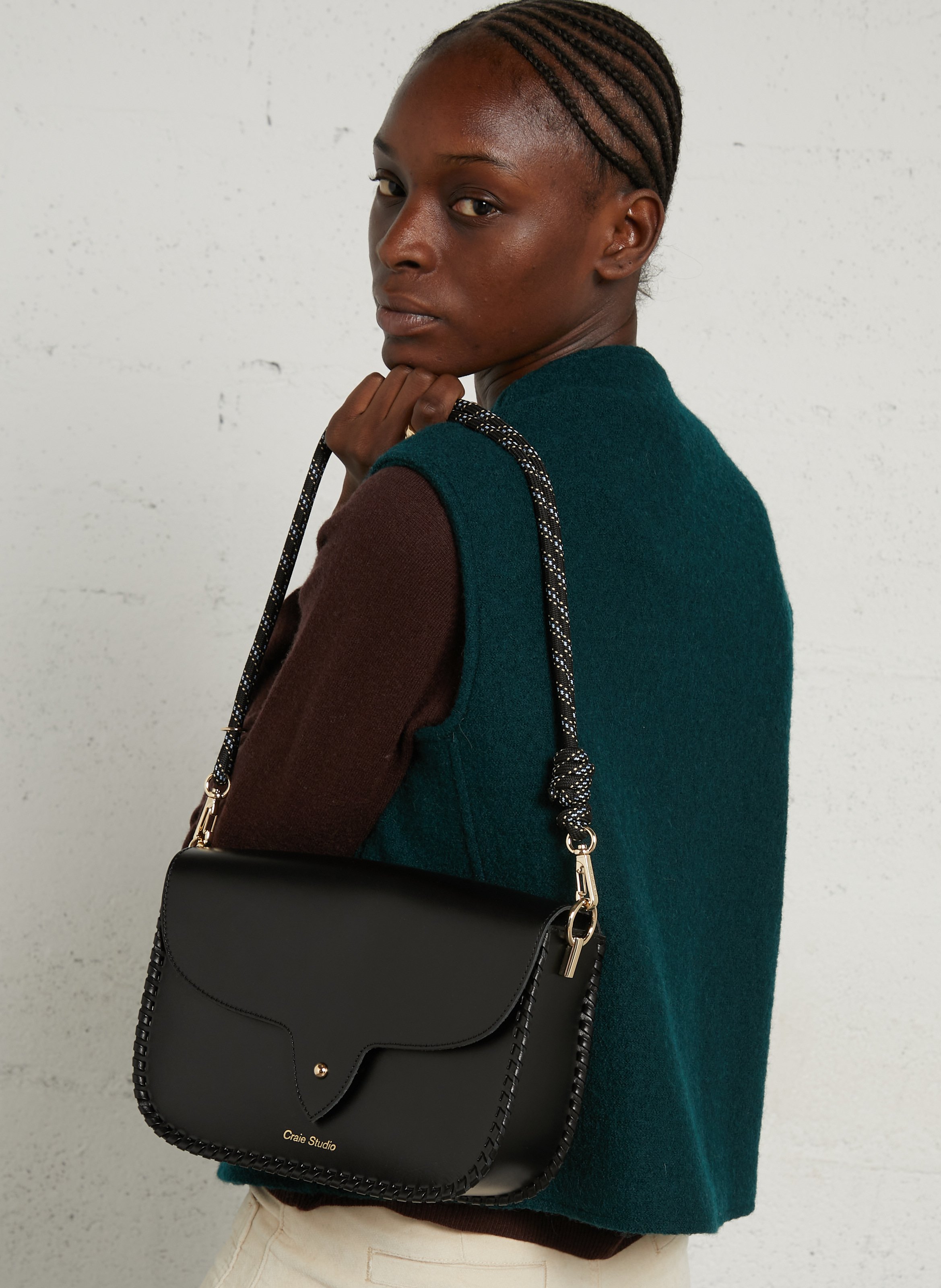 Leren clutch CRAIE STUDIO Zwart