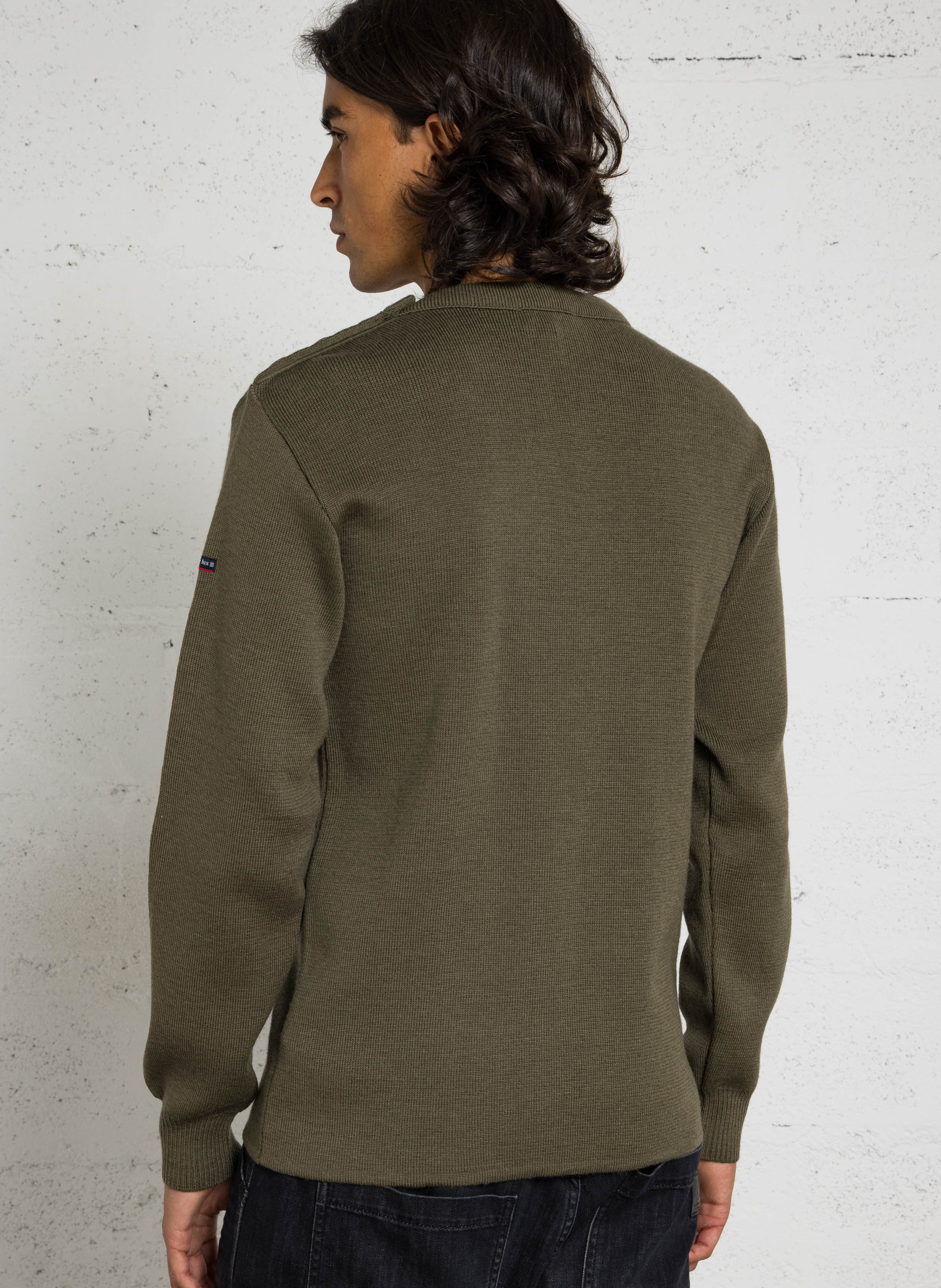Pull col rond regular-fit en laine ARMOR LUX Vert