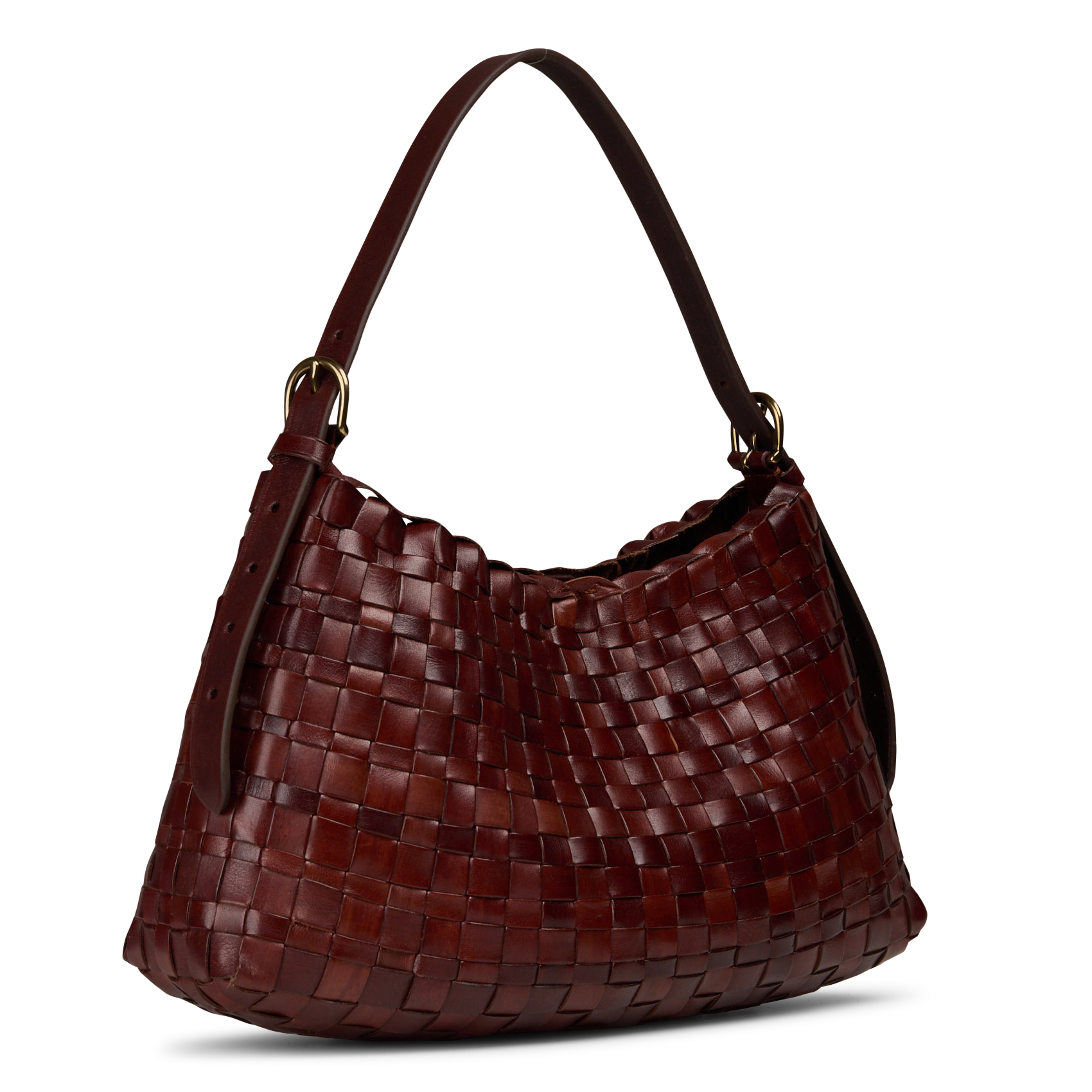 Woven leather shoulder bag | Brown DRAGON DIFFUSION Women