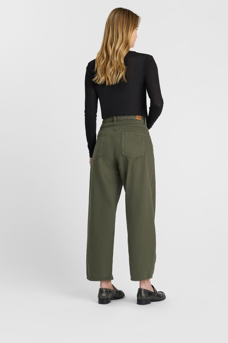 Loose fit jeans, wide leg, length 34 LE TEMPS DES CERISES Khaki