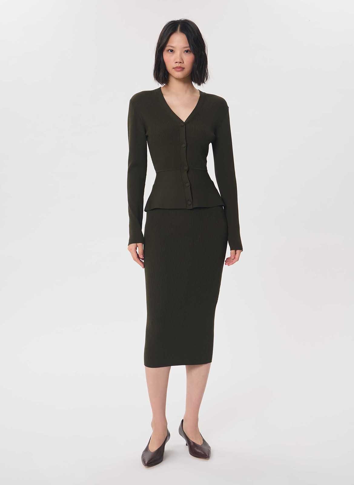 Effen getailleerd gilet met V-hals TARA JARMON Groen