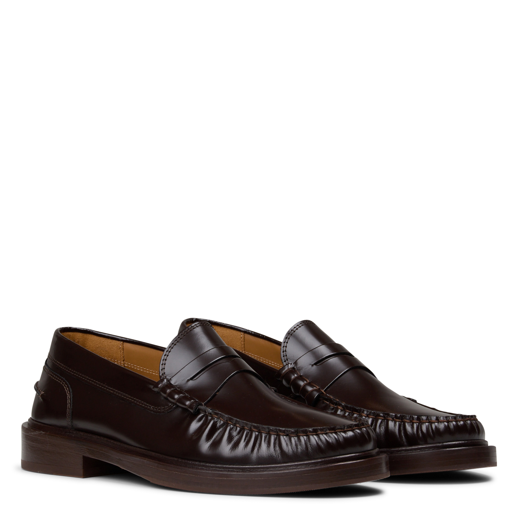 Geplooide leren mocassins BOBBIES Bruin