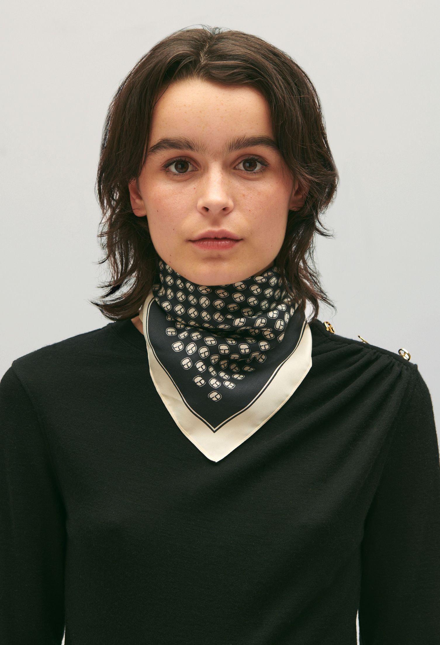 Foulard Imprim En Soie Print Fonce Claudie Pierlot Femme