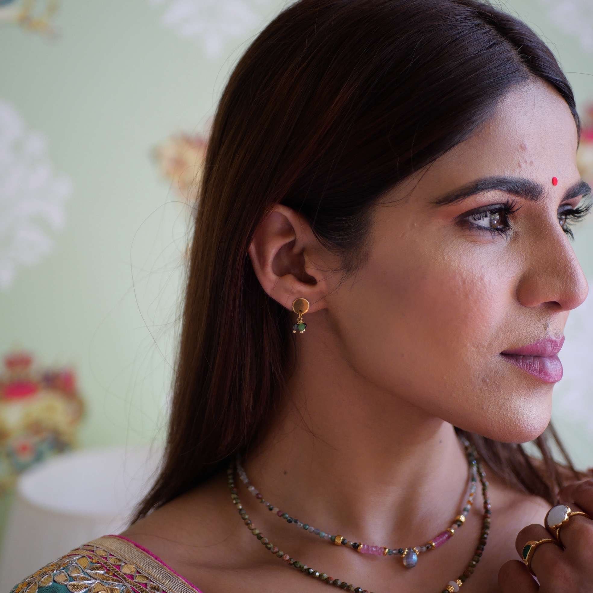 Ruby Zoisite Earrings GINANDGER Green