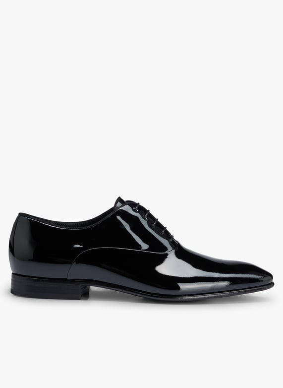 Hugo boss patent leather shoes clearance