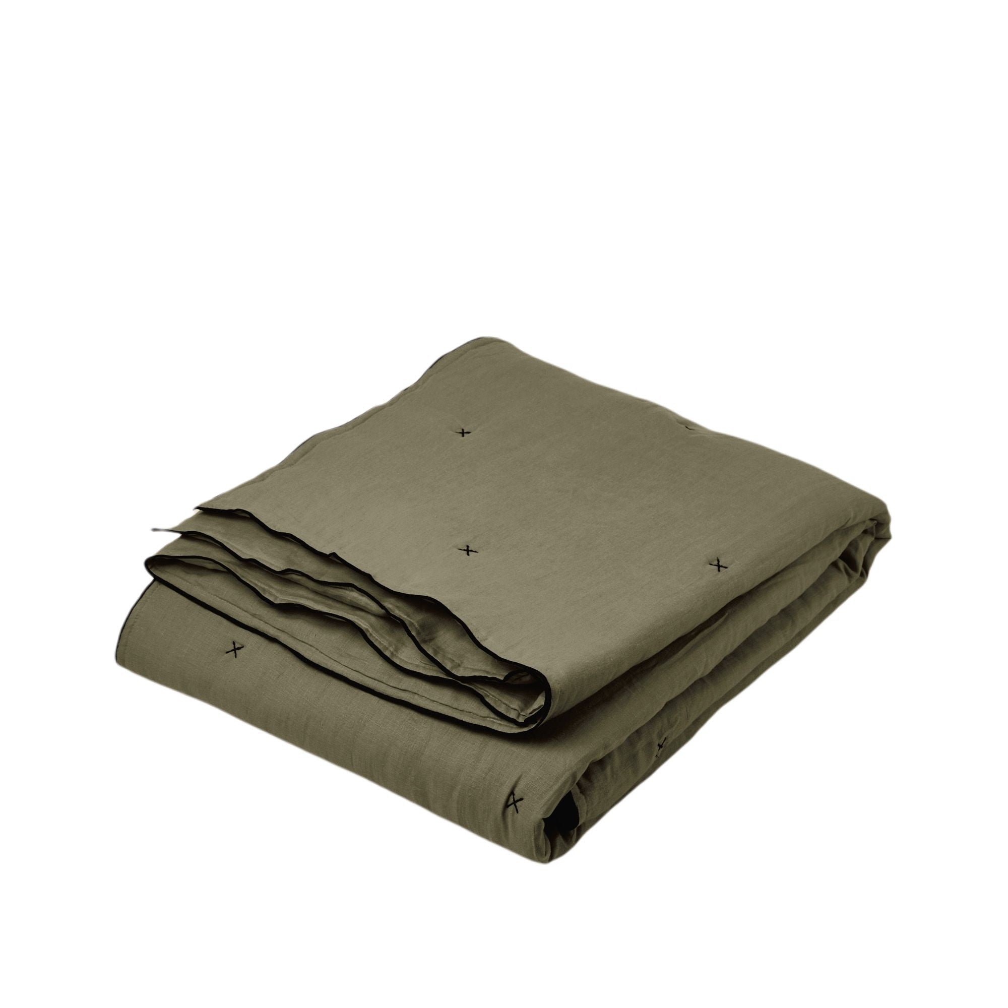 CARLINA - Quilted linen bedspread MADURA