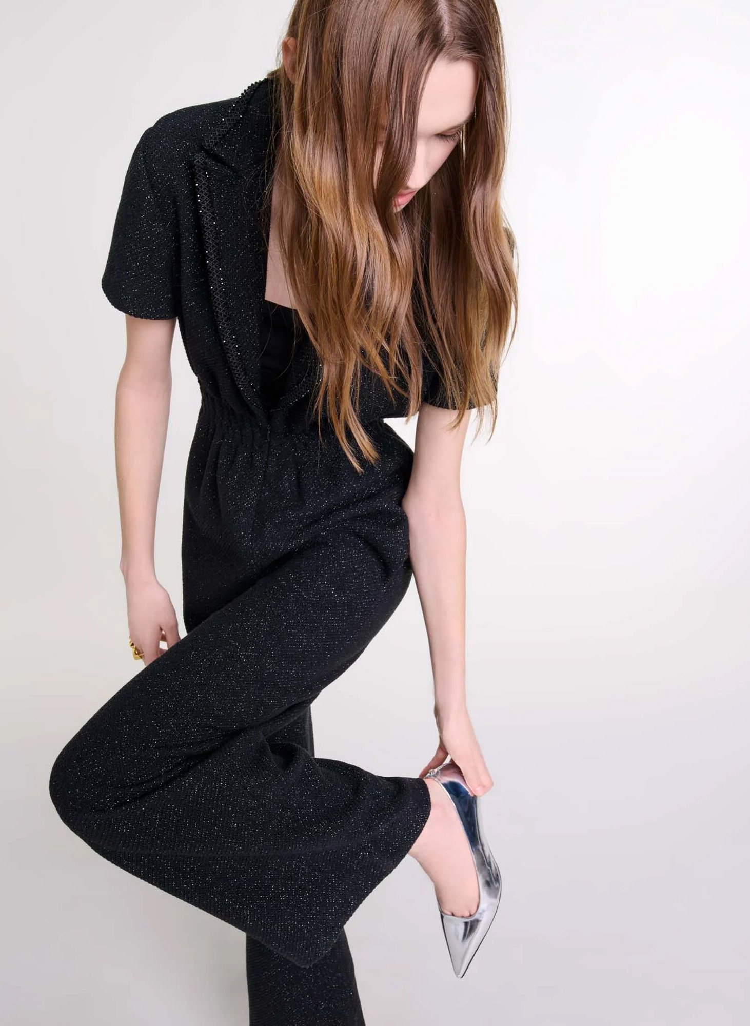 Black Jumpsuit with tailored collar