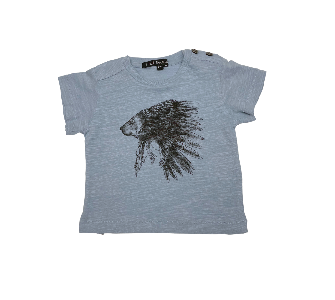 Blue Baby T-shirt - 3 months I TALK TOO MUCH - Seconde main Blue