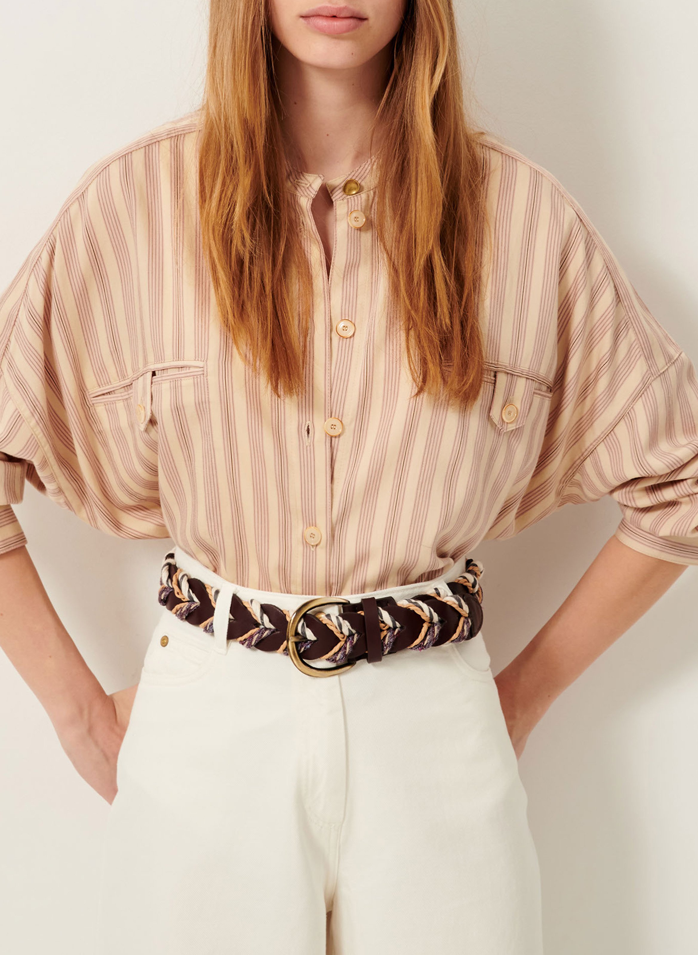 Chemise oversize col mao SESSUN Rose