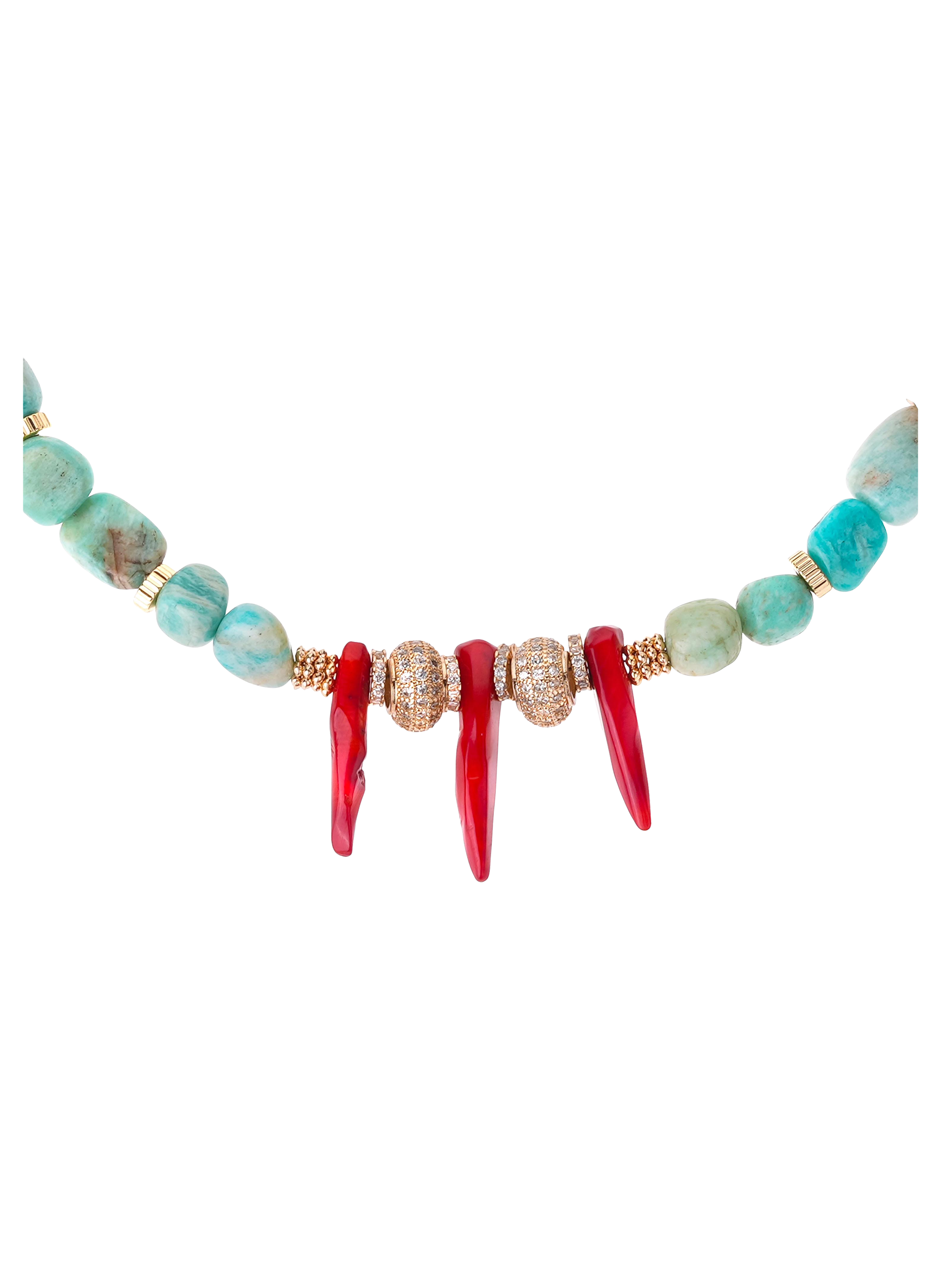 Adjustable necklace with beads and charms HIPANEMA Blue