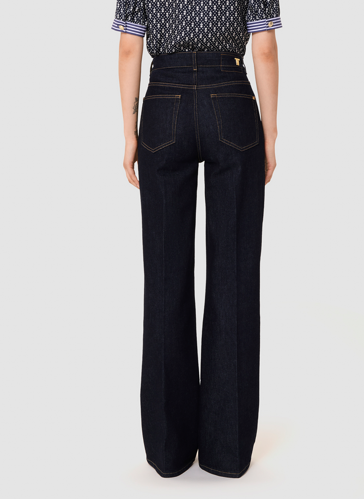 Jean large en coton mélangé TARA JARMON Bleu