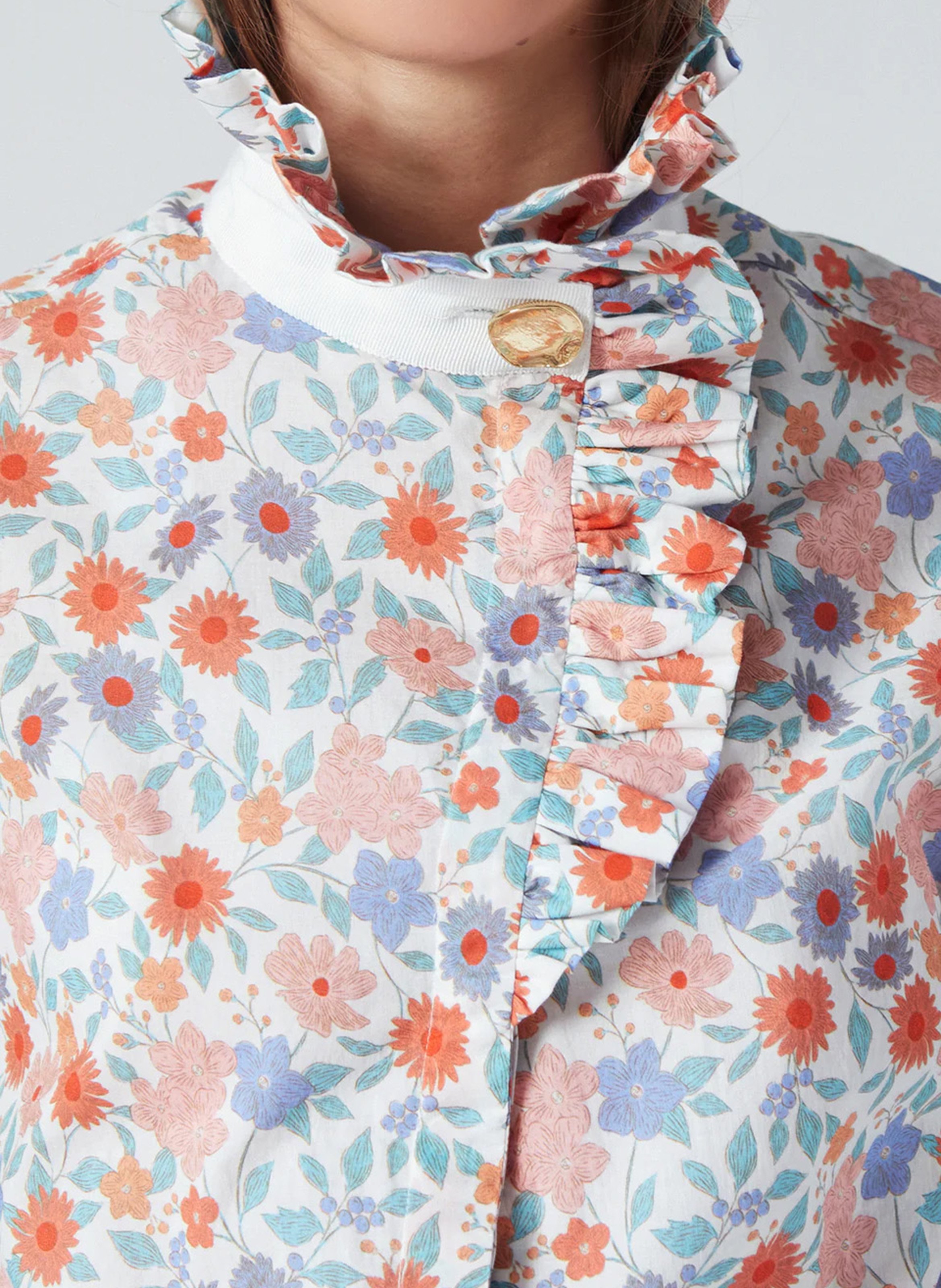 Chemise col victorien en coton THE LABEL EDITION Rouge