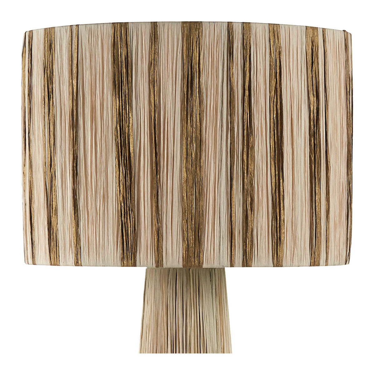 NIA Raffia Floor Lamp - Natural and Gold Lampshade - ø 50 x 140 cm BLANC D'IVOIRE Golden