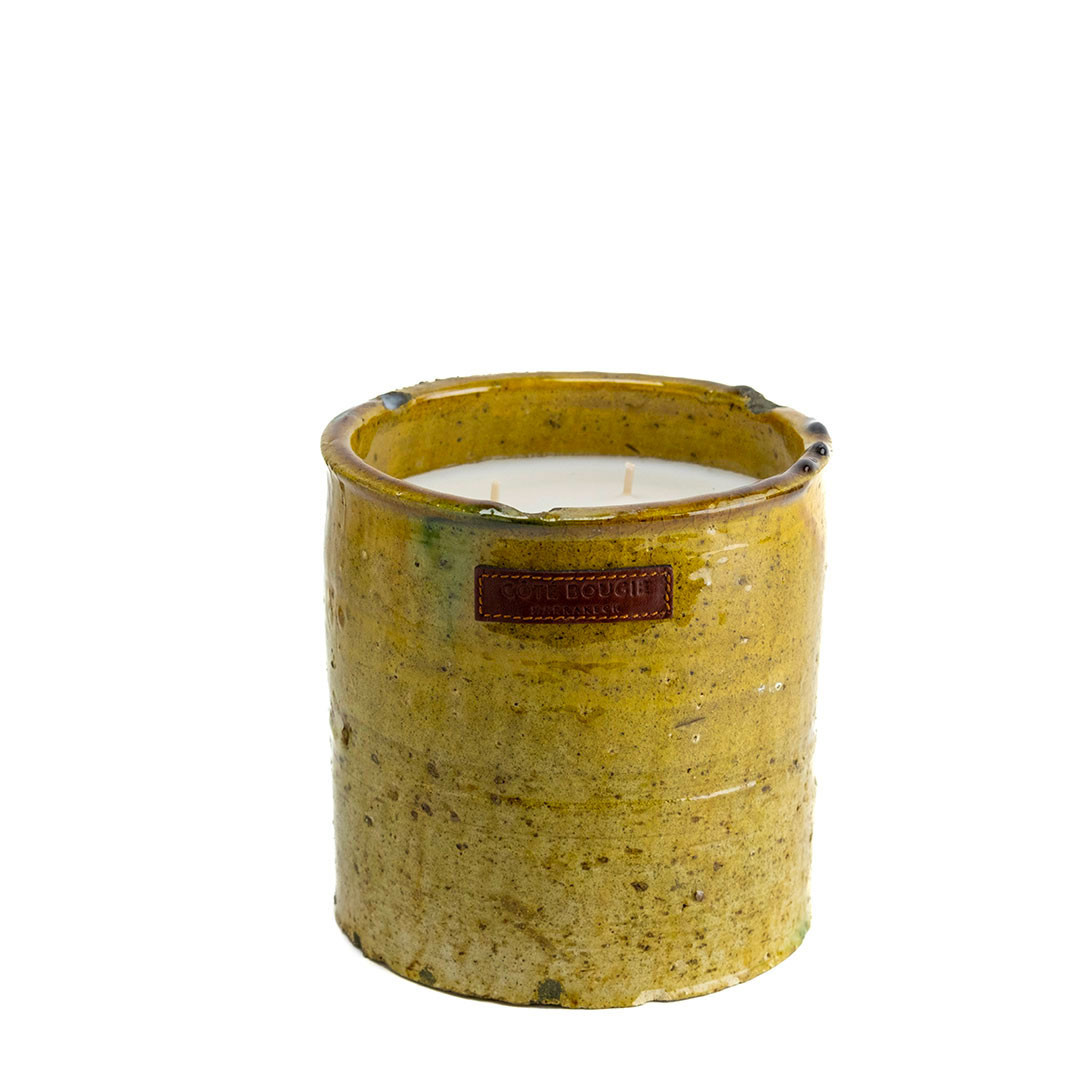 Bougie poterie tamegroute jaune COTE BOUGIE Jaune