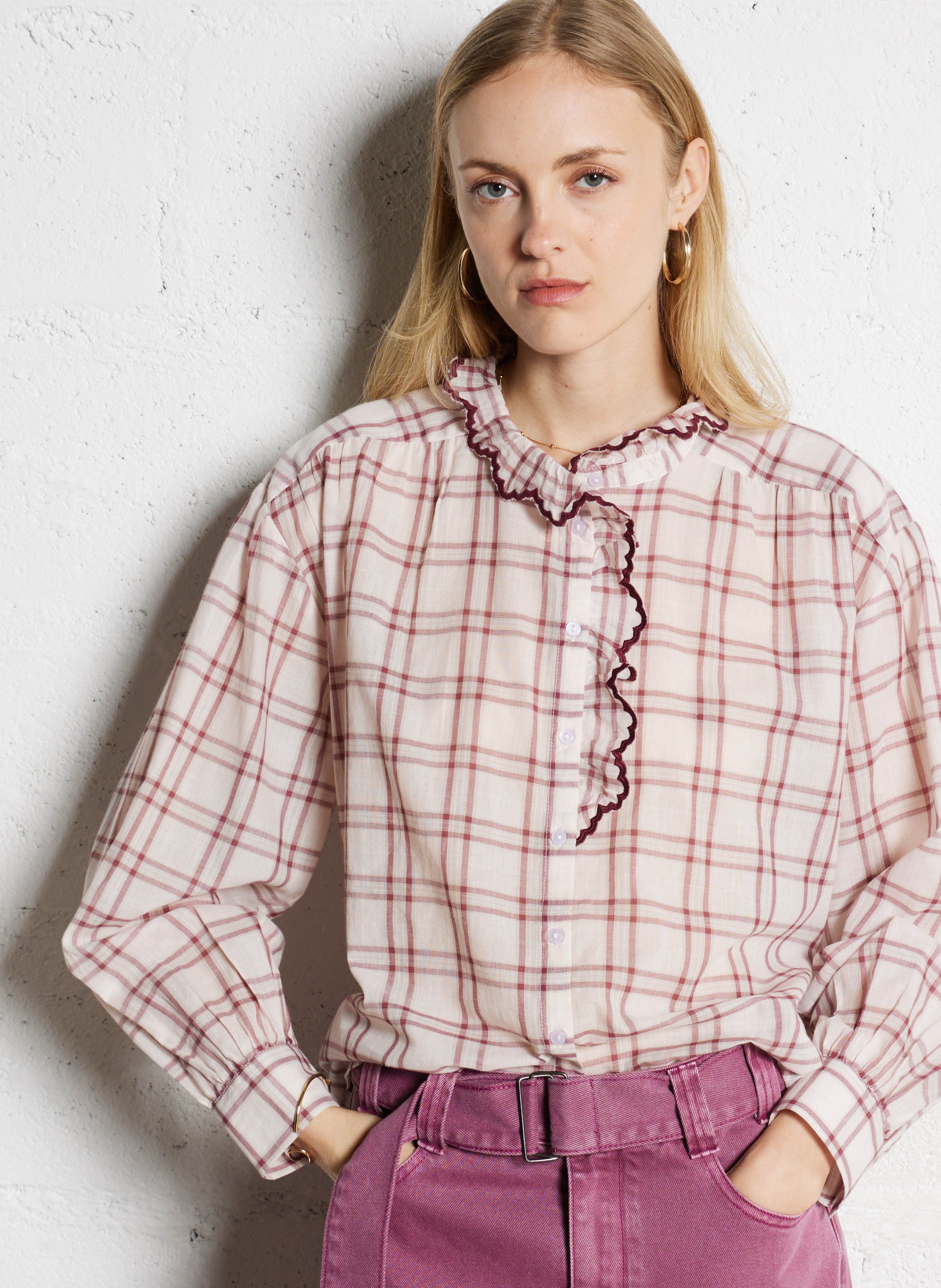 Alexandra checked shirt SUNCOO Pink