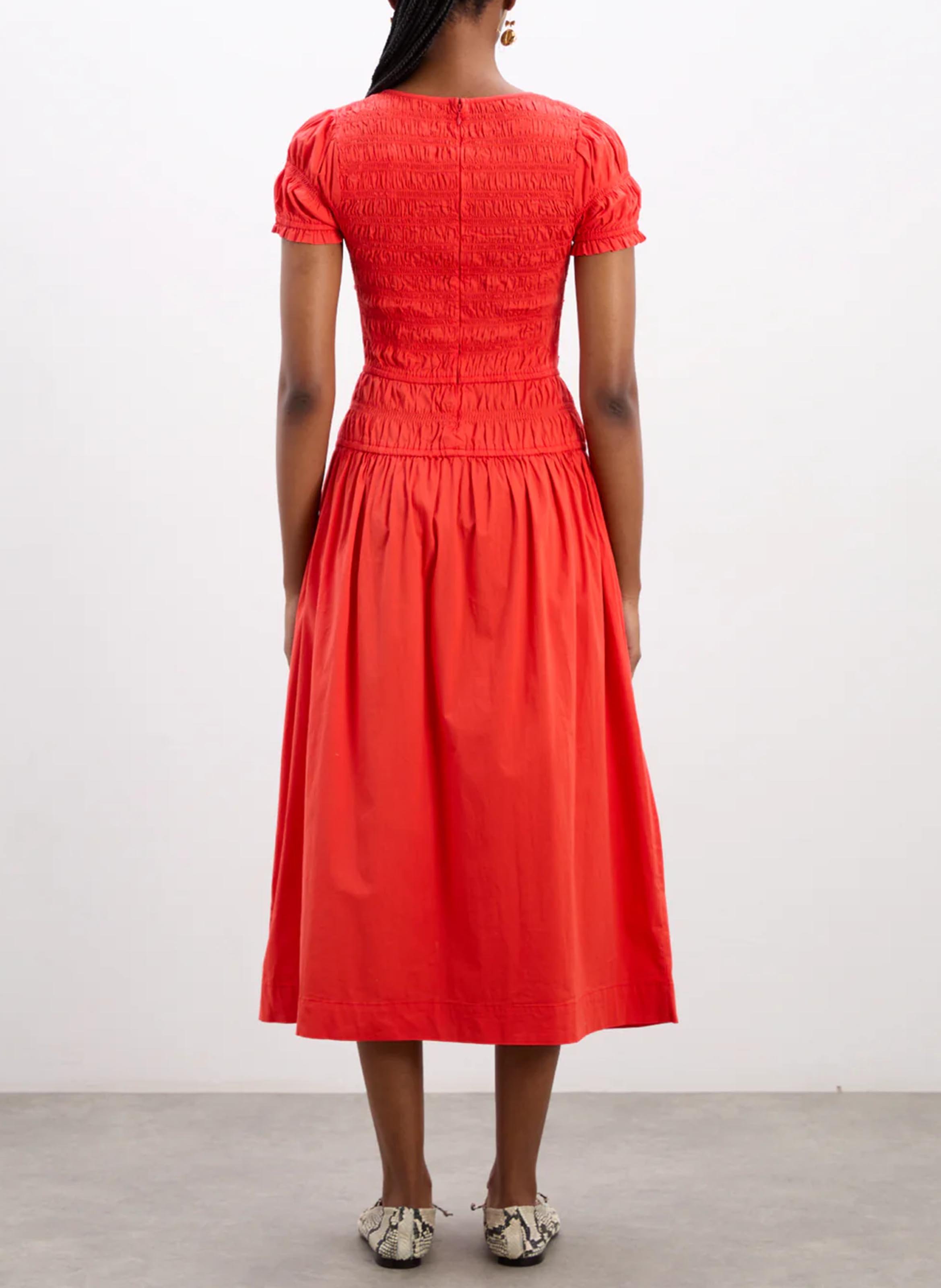 Cotton-blend midi dress DAMSON MADDER Brown