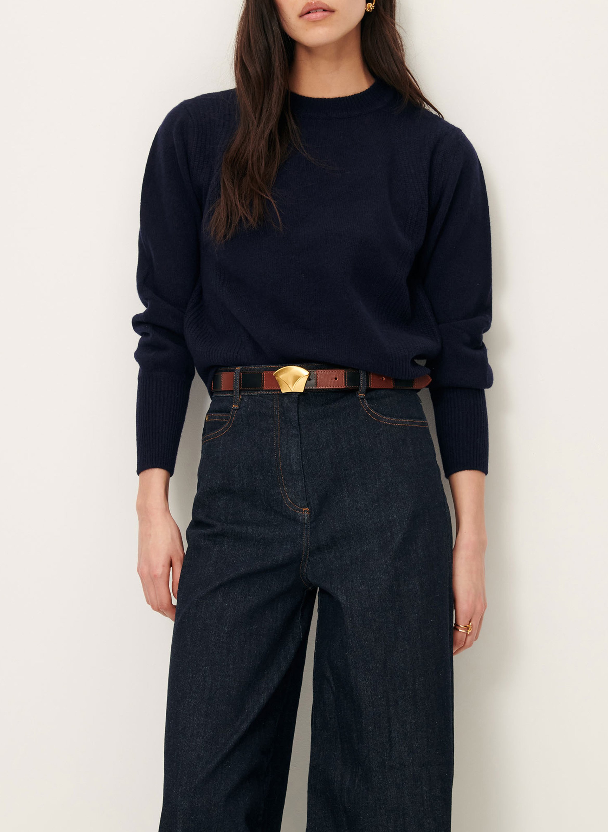 Straight round-neck wool sweater SESSUN