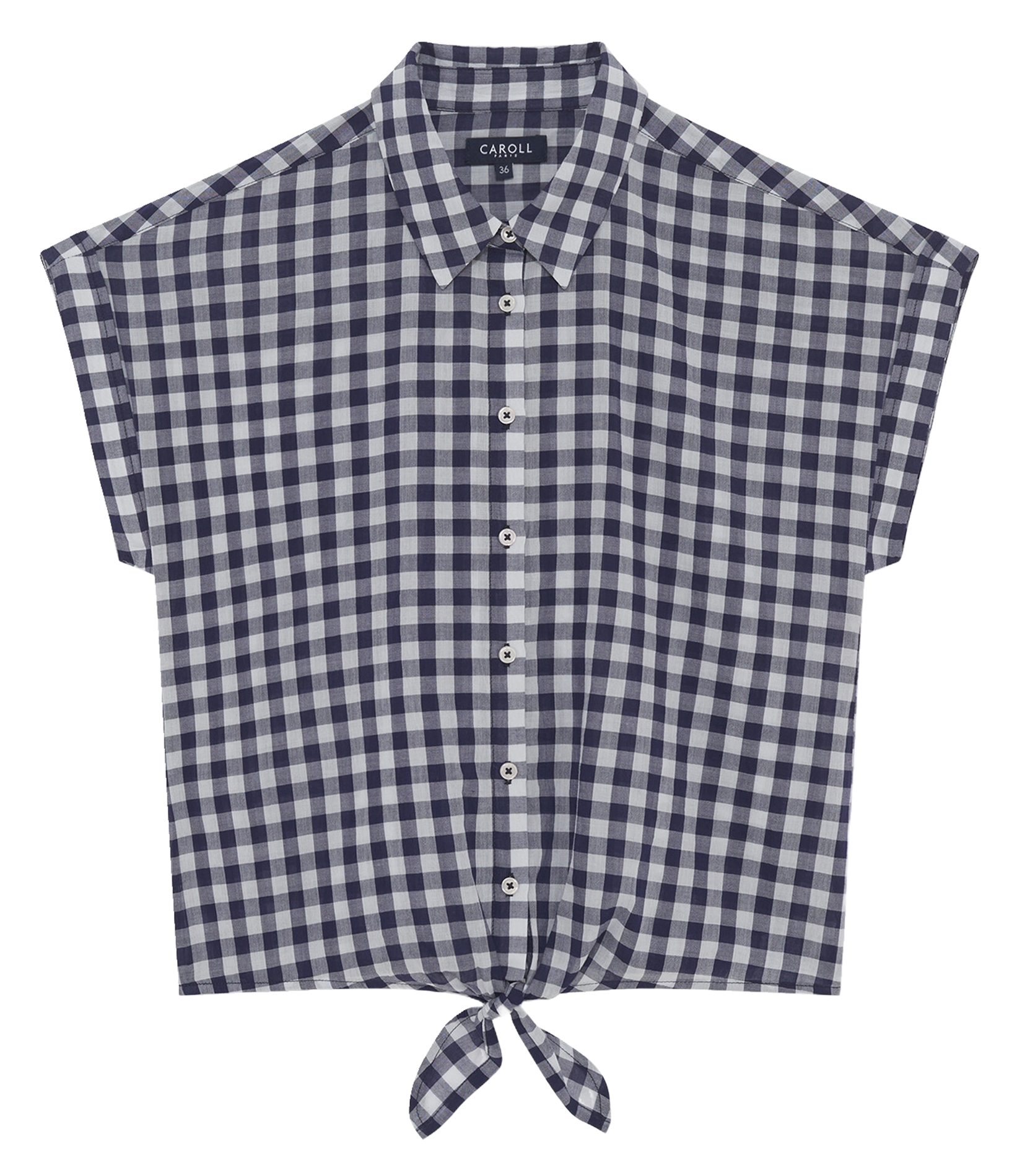 Chemise droite en coton imprimé CAROLL Bleu