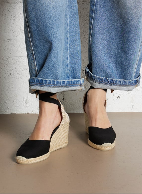 Espadrilles compensées en toile Carina Negro Castaner Femme