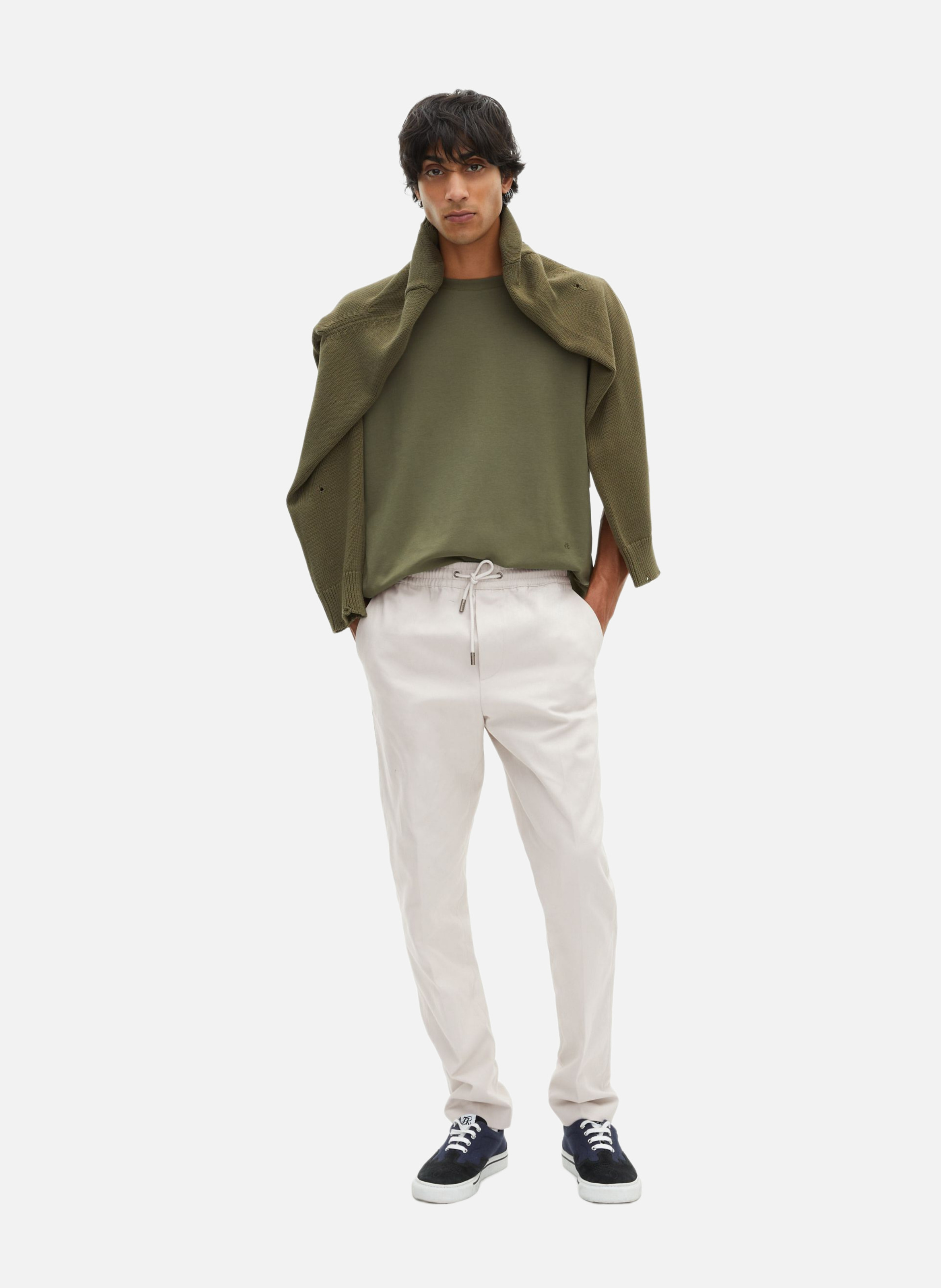 Elasticated-waist straight trousers THE KOOPLES Grey