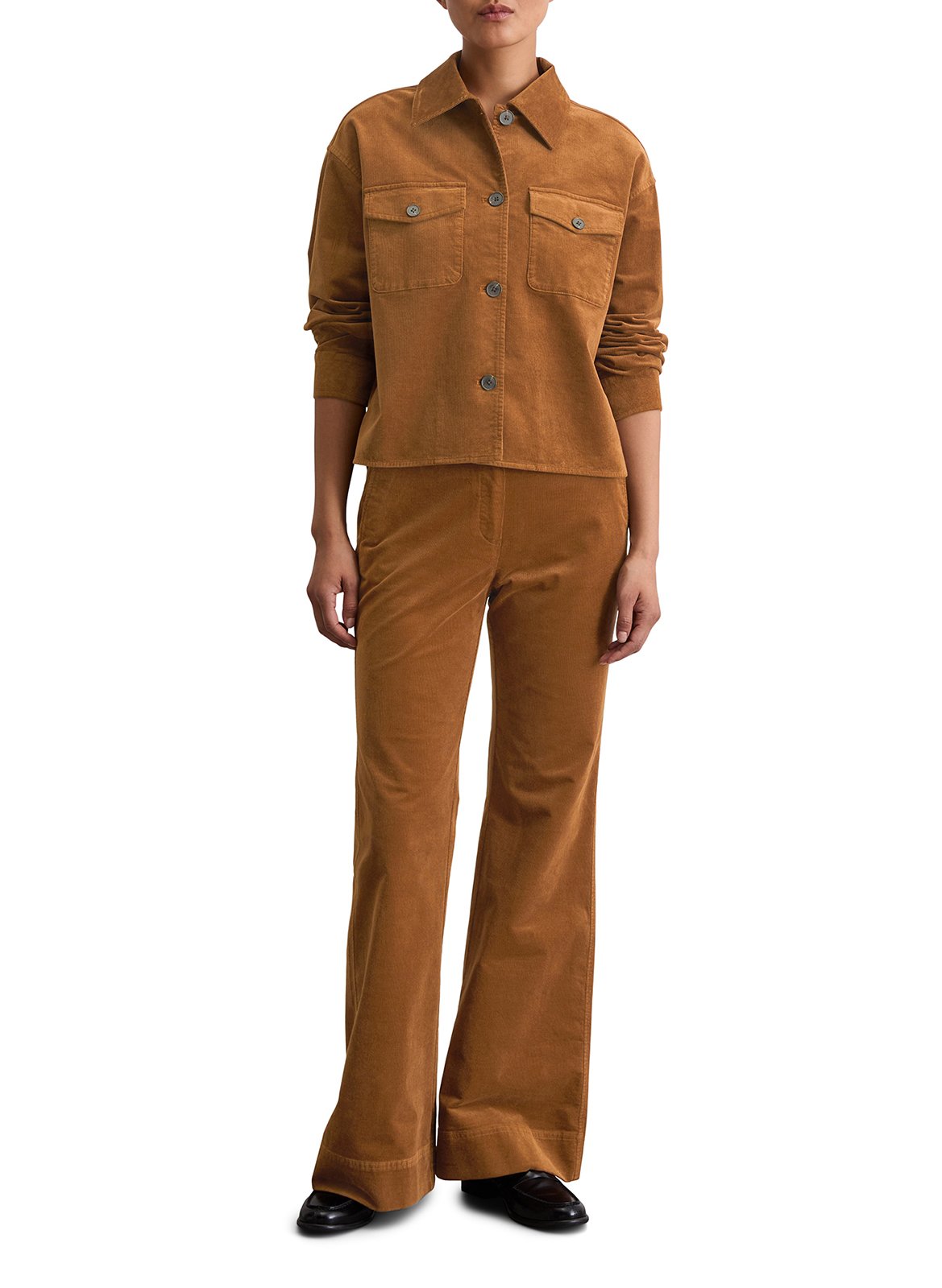 Veste droite en coton mélangé MARC O&#039;POLO Marron