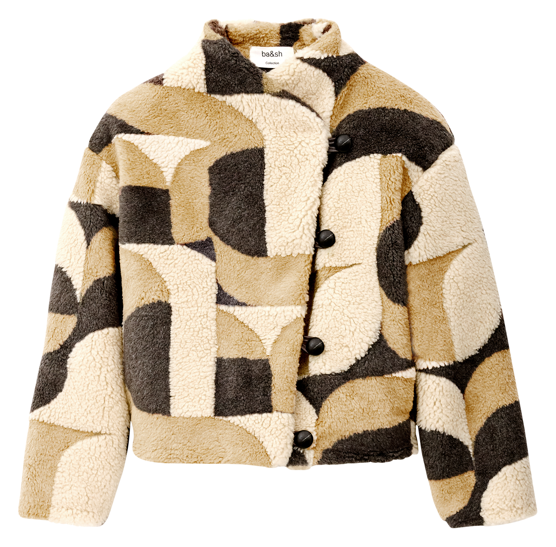 Manteau court oversize col montant BA&SH Beige