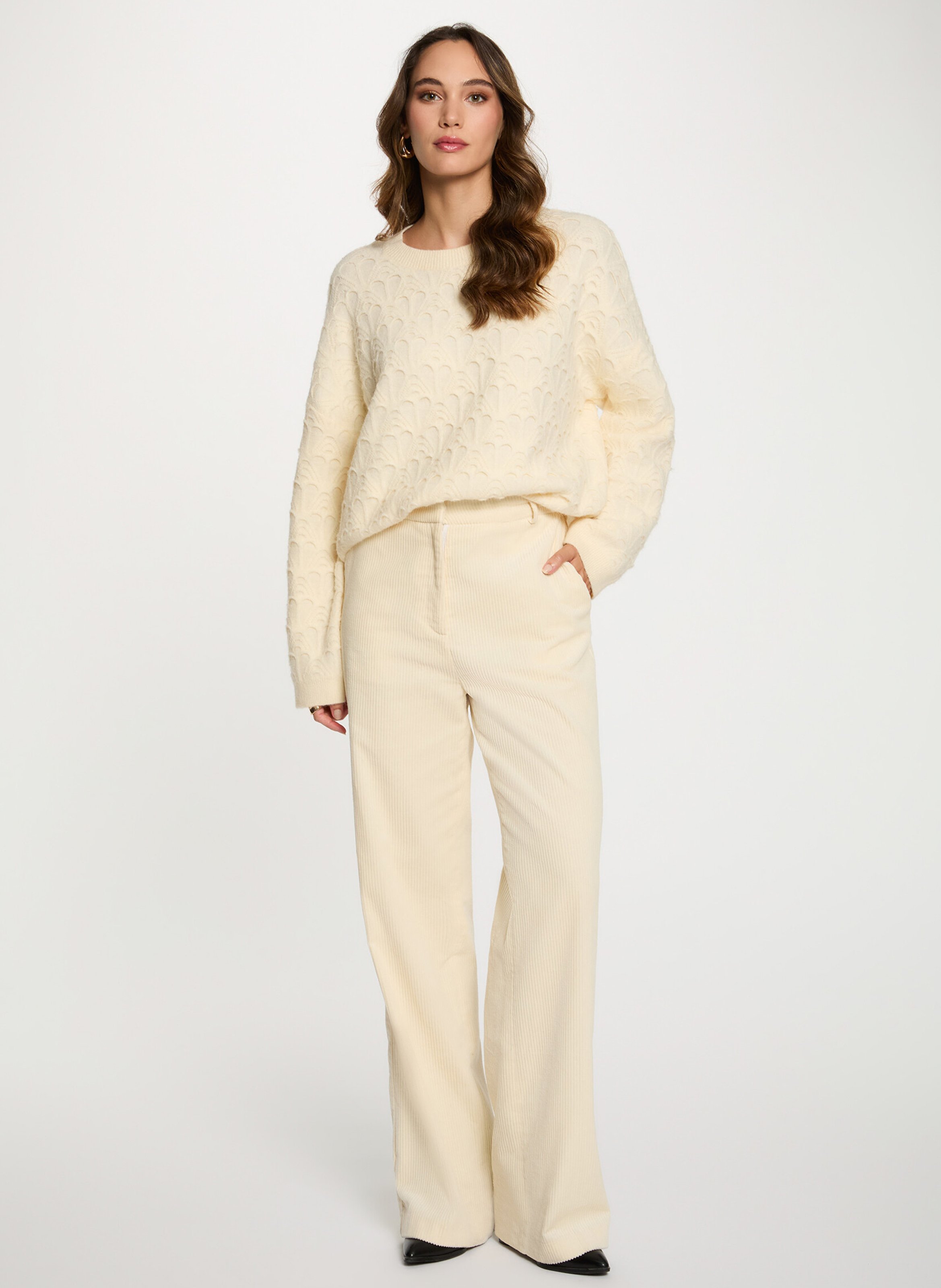 Trui met opstaande kraag MORGAN Beige