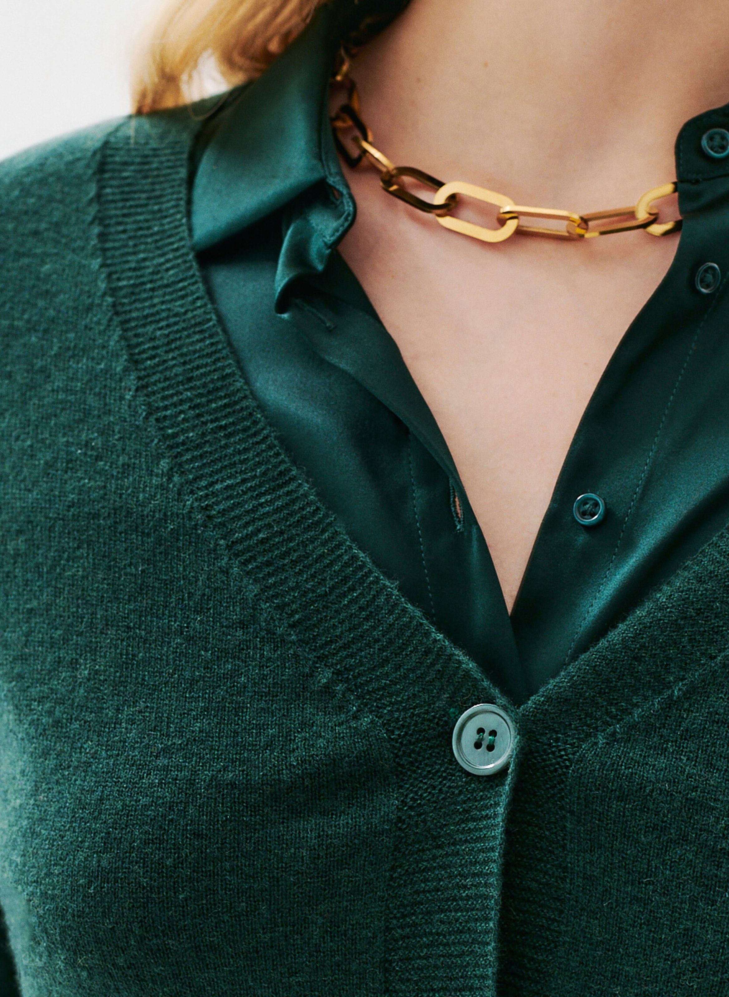 Svenland V-neck wool cardigan CAROLL Green