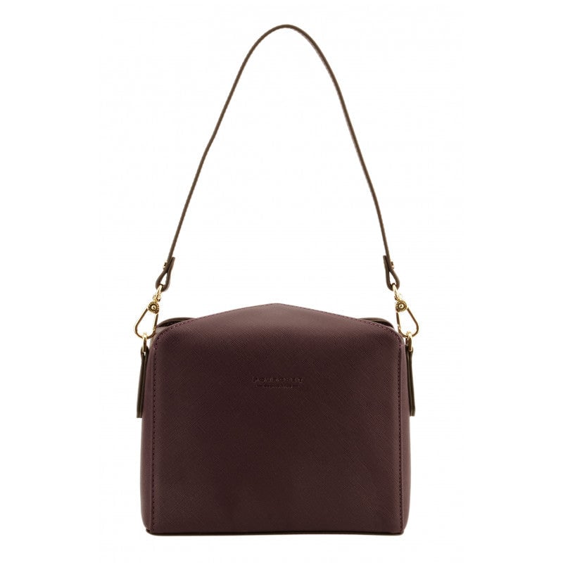 Shoulder bag - coated grain POURCHET Red