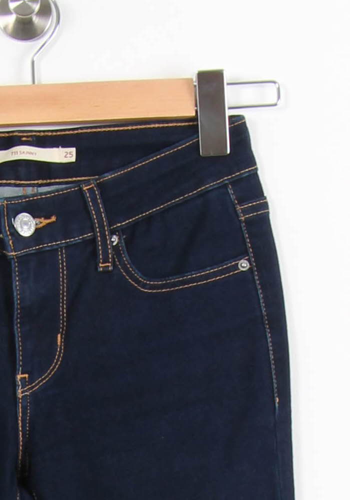 Cropped slim jeans with studs LEVI'S - Seconde main Blue