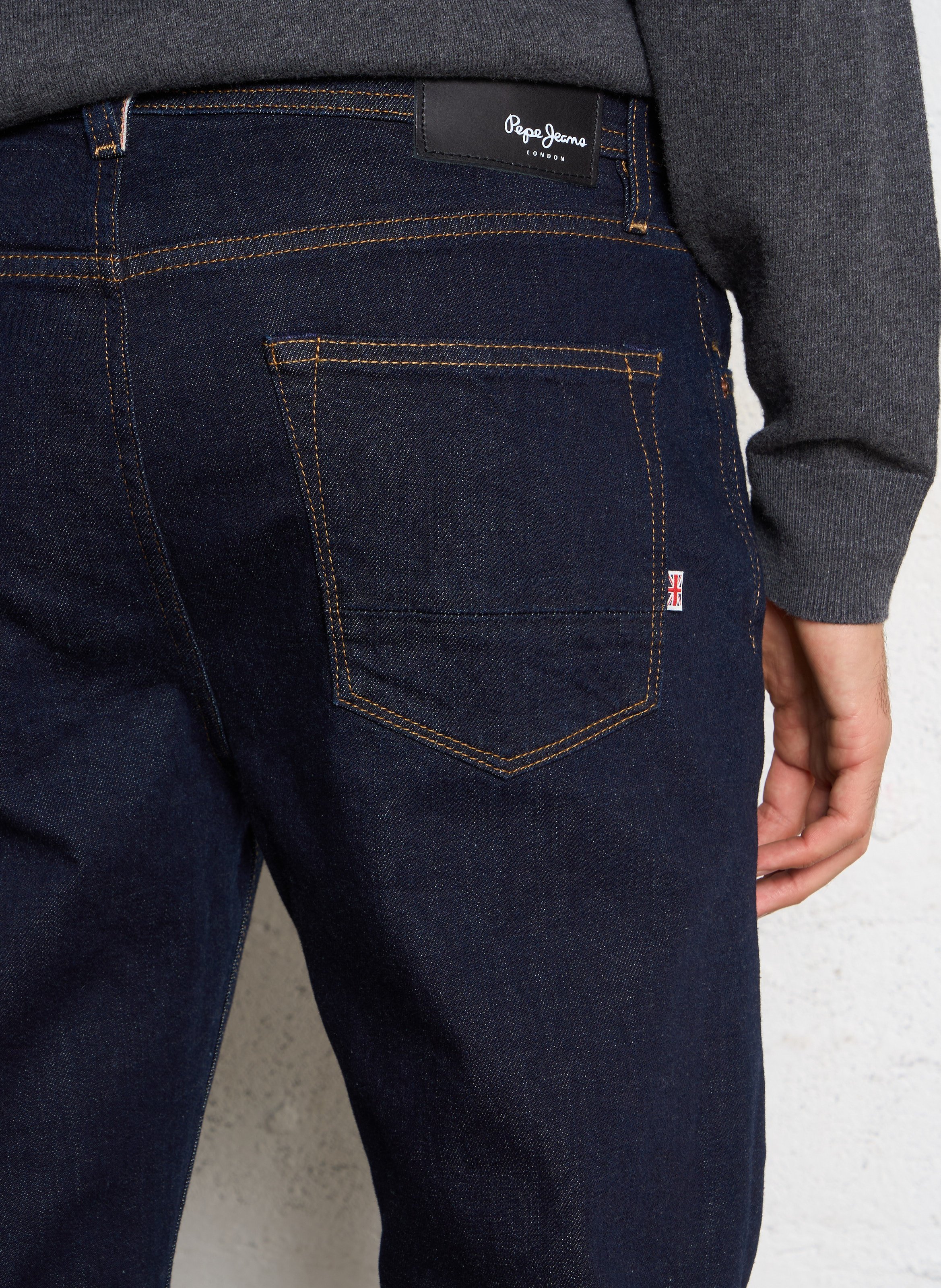 Raw straight leg jeans with stitching PEPE JEANS Blue