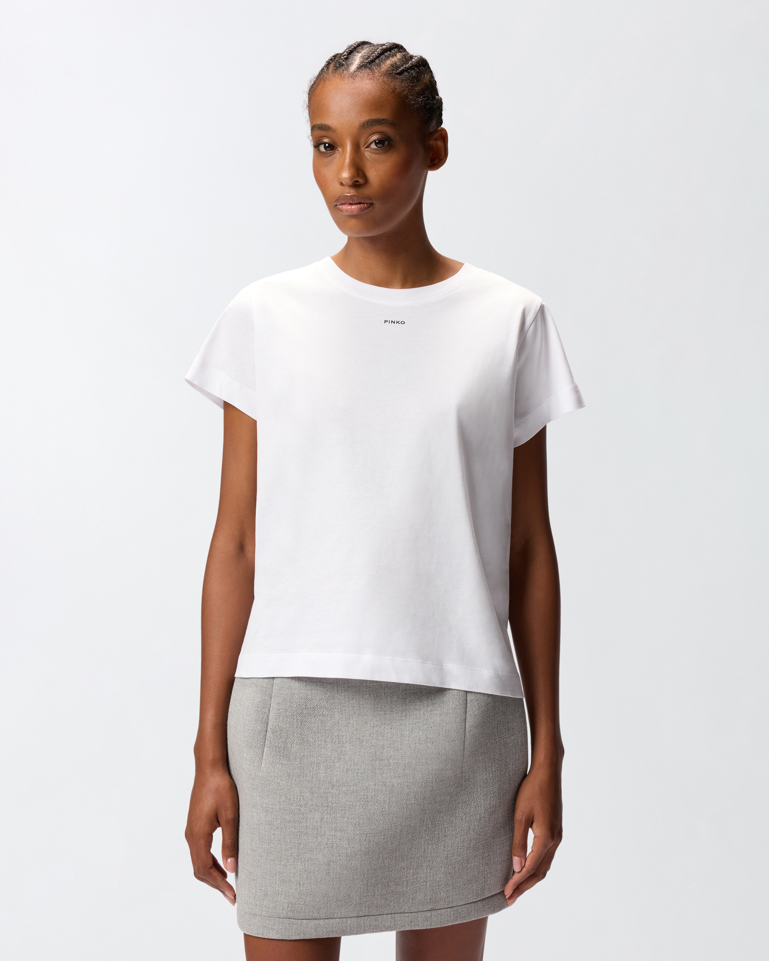 T-shirt with printed logo PINKO