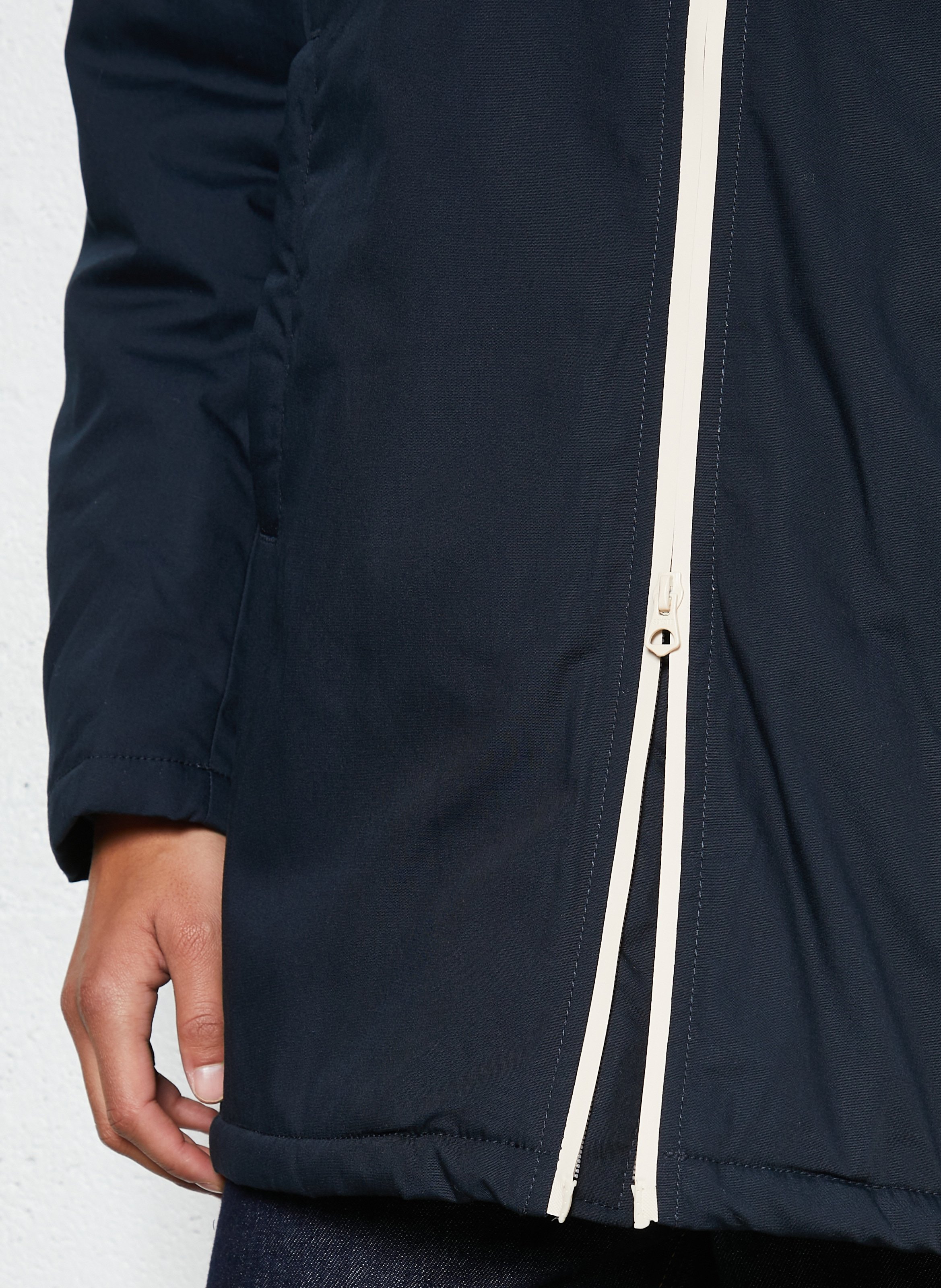 Parka à capuche col montant unie SCHOTT Bleu