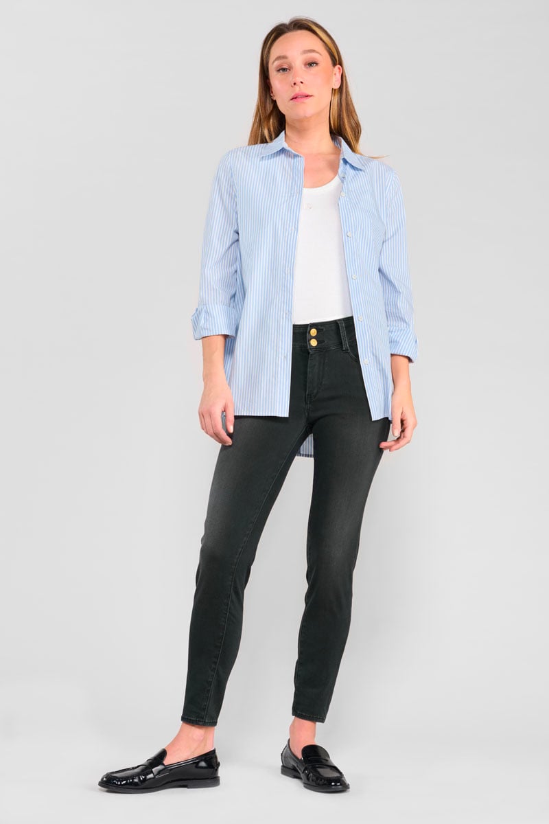 Ultra push-up slim jeans, 7/8 length LE TEMPS DES CERISES Black