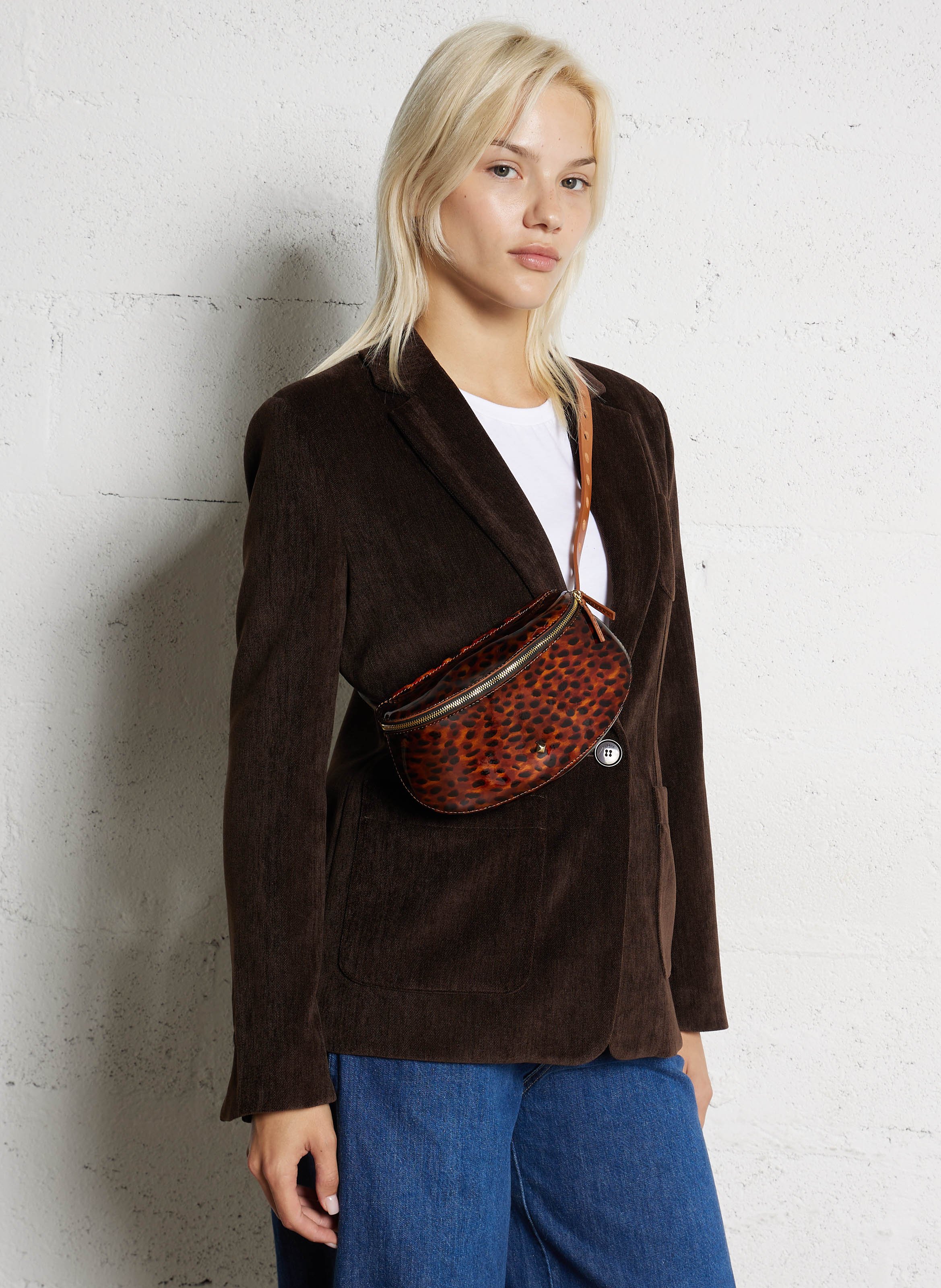 Gürteltasche mit Leopardenmuster HERBERT FRERE SOEUR Braun
