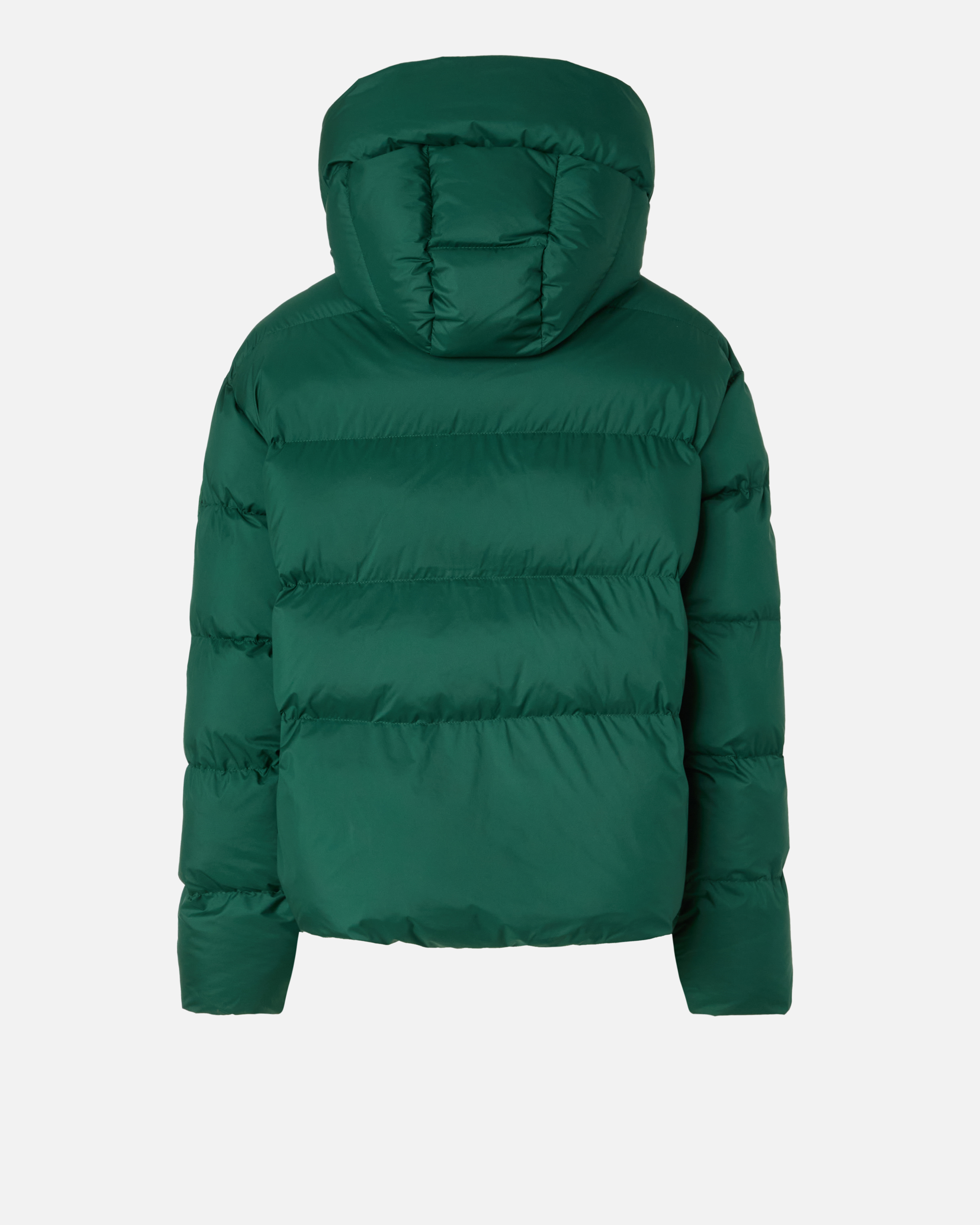 Hooded puffer jacket in technical fabric Green