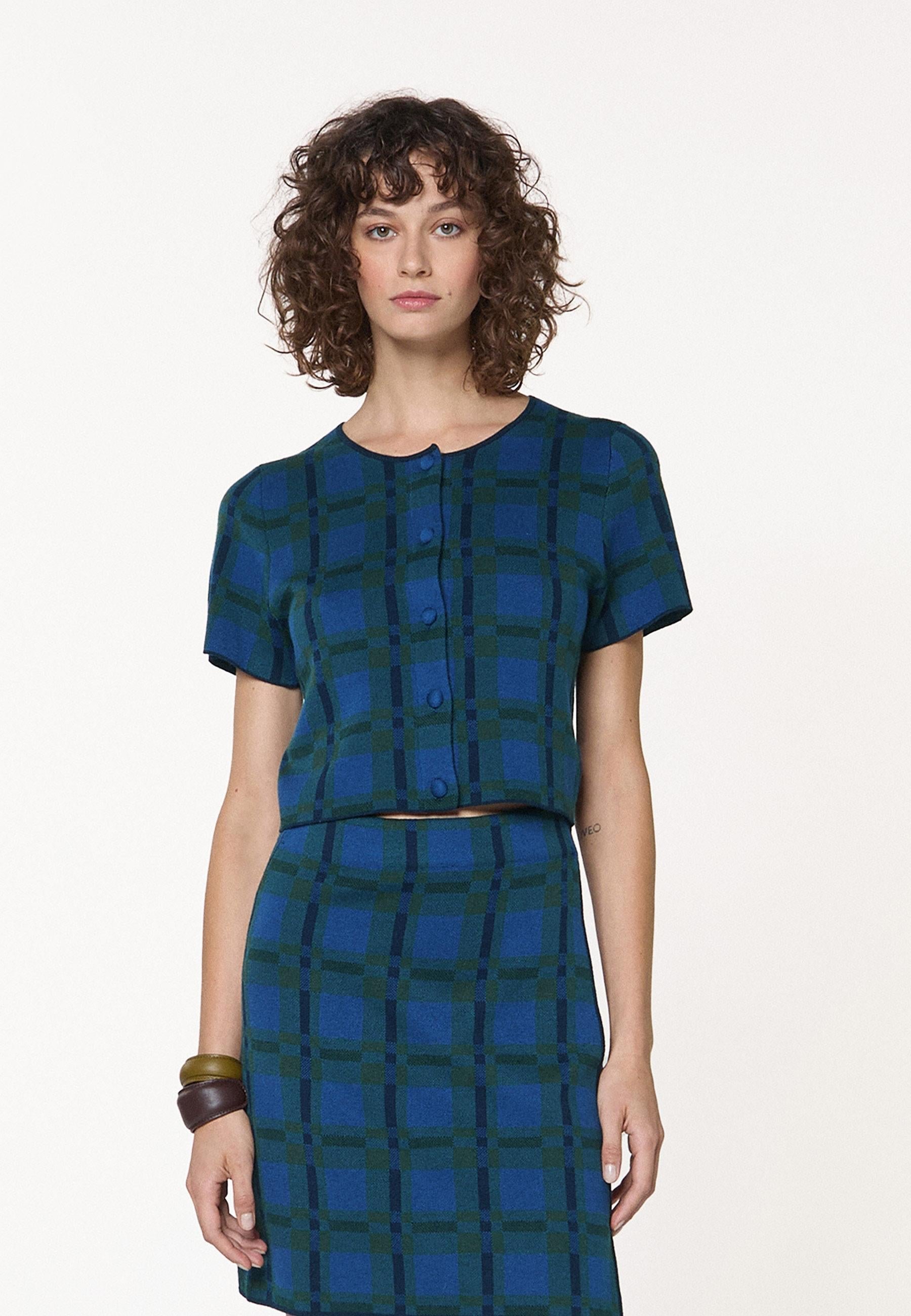 Short checkered knit shirt RODIER Blue