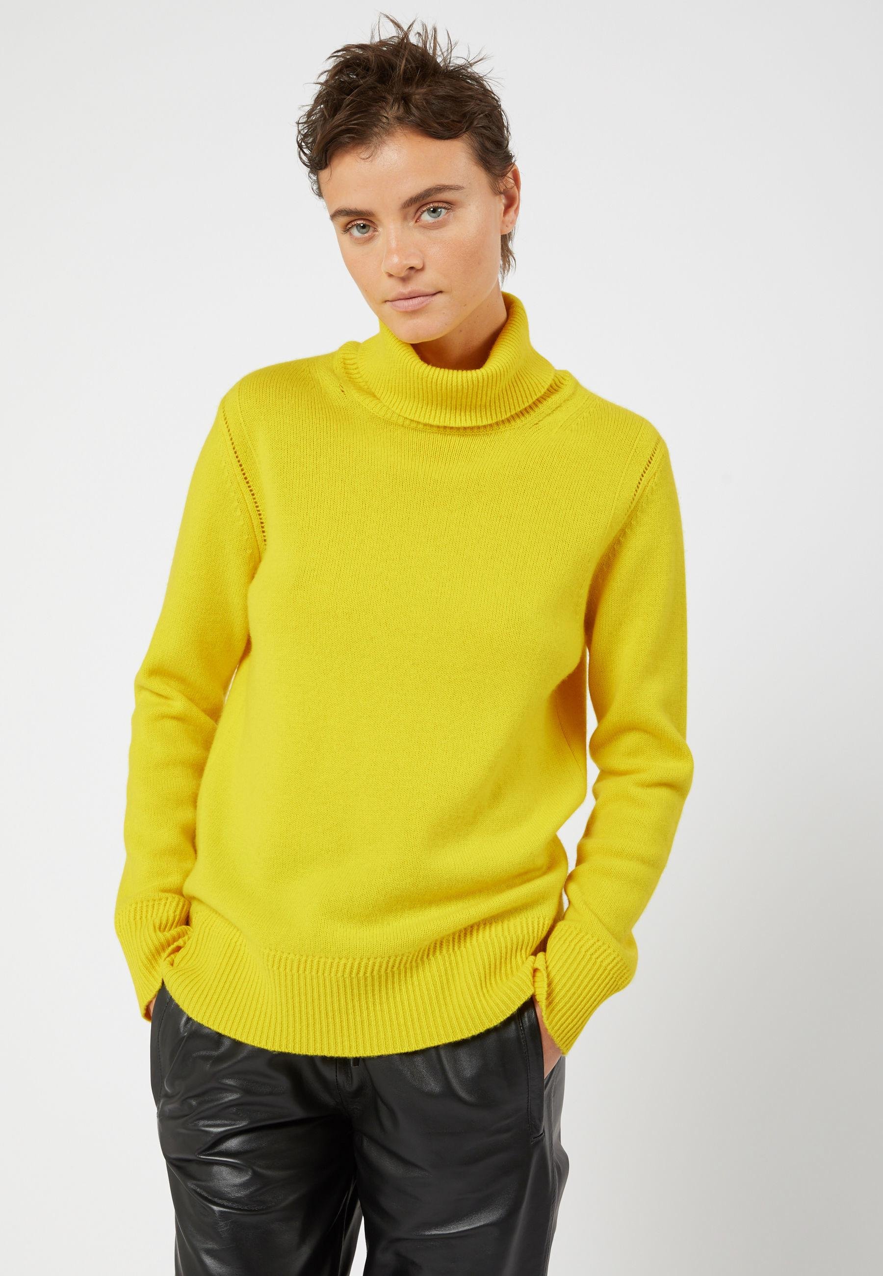 Oversized cashmere turtleneck sweater RODIER Yellow
