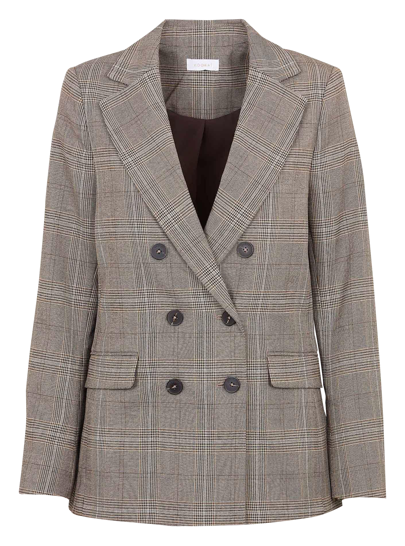 Getailleerd, geruit jasje KOOKAI Bruin