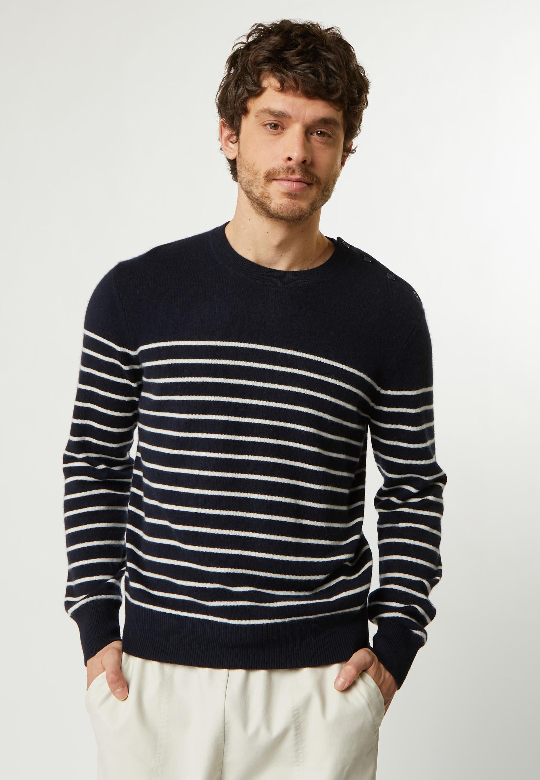 Pull homme marinière cachemire RODIER Bleu