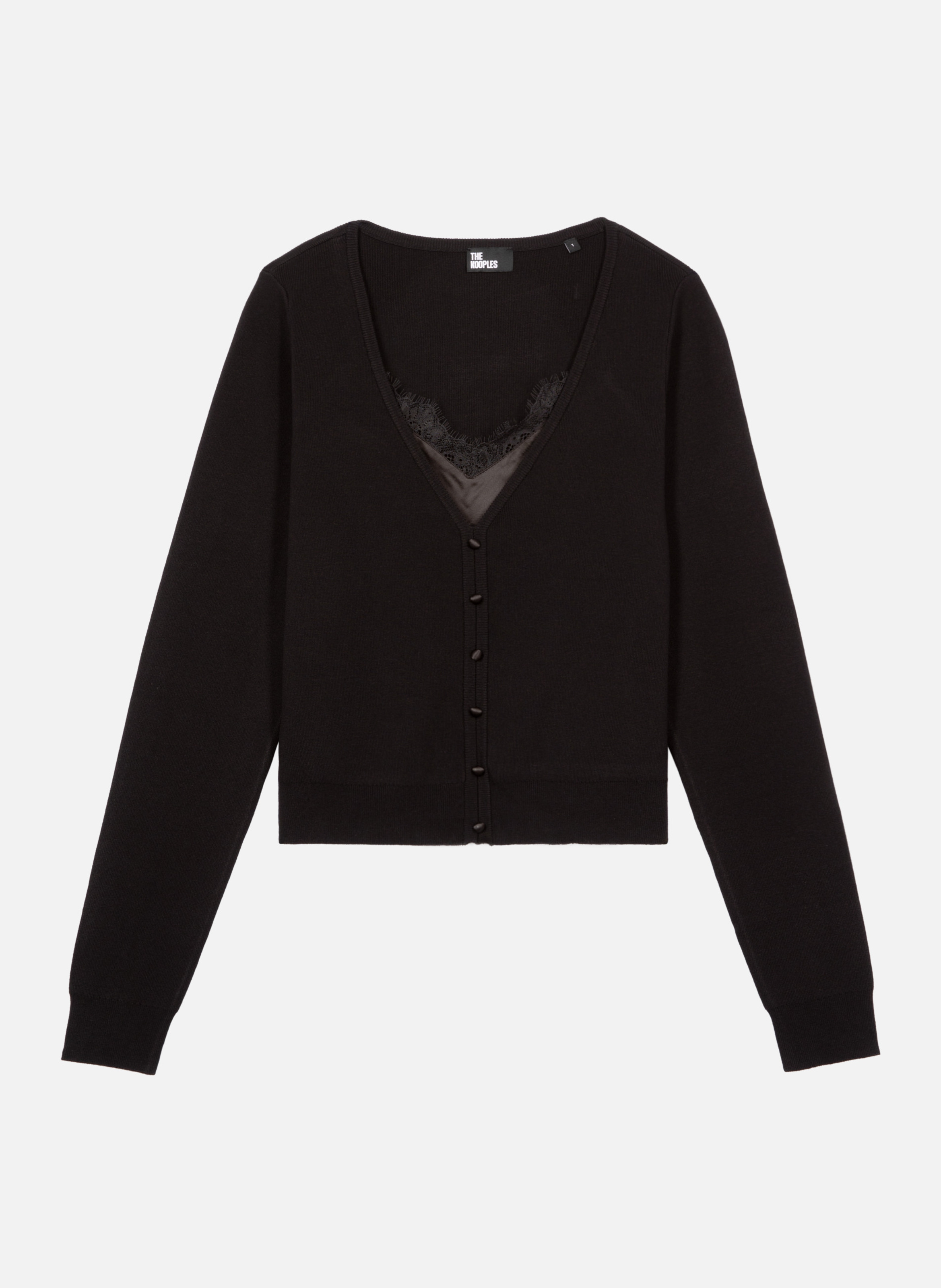 Sweater with trompe l'oeil lace effect THE KOOPLES Black