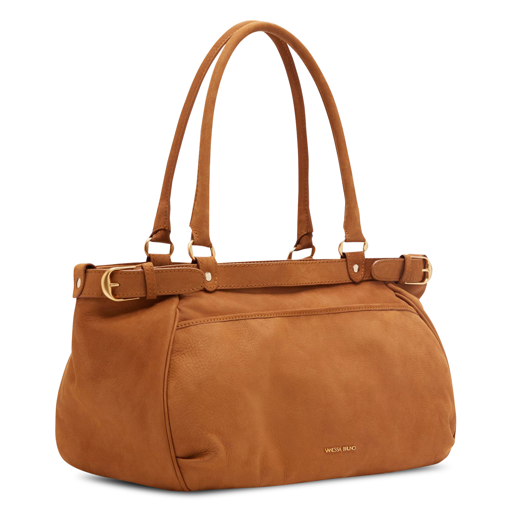 Leather handbag VANESSA BRUNO Brown
