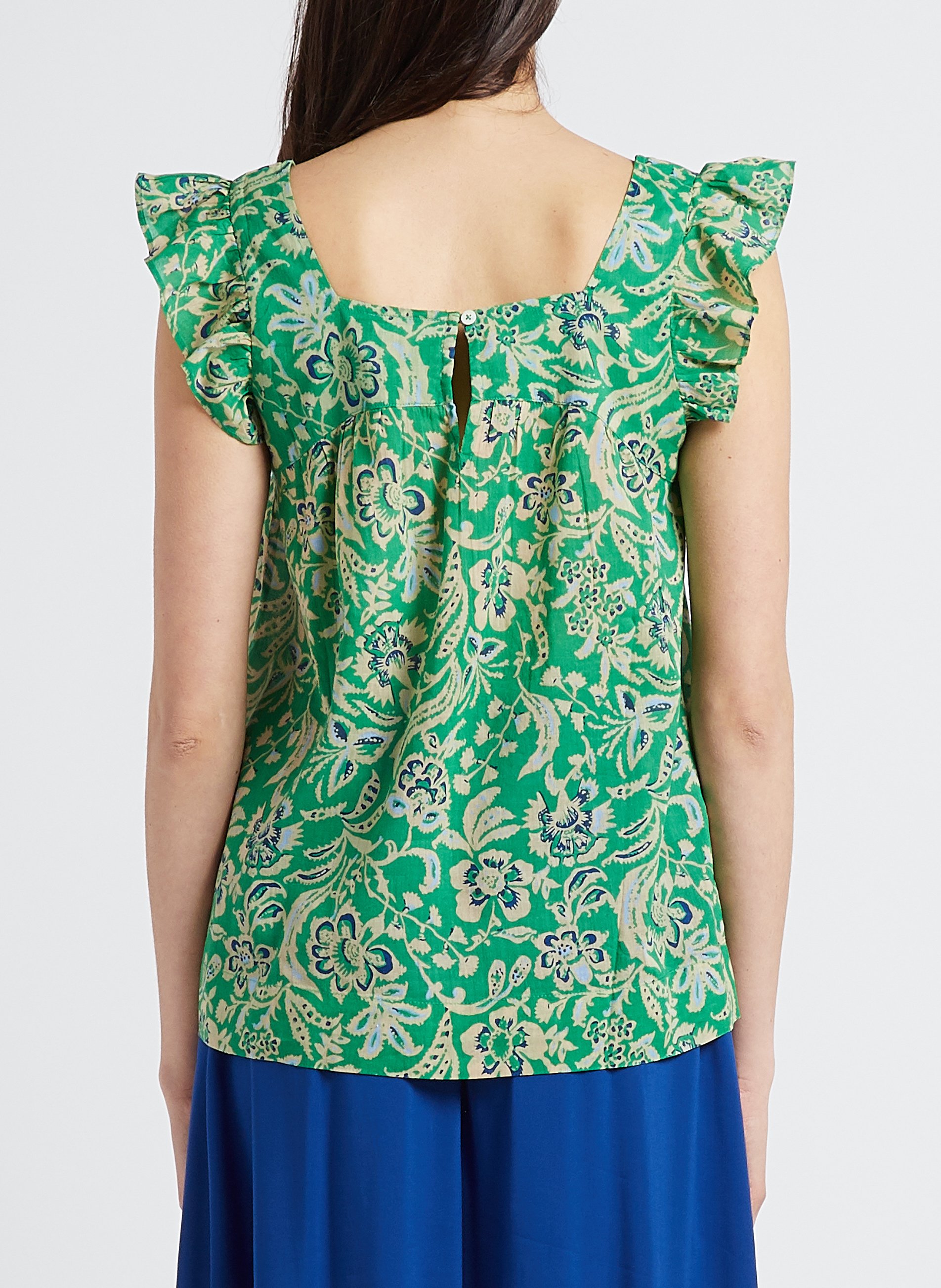 Geblümtes Top aus Baumwolle HARTFORD Grun