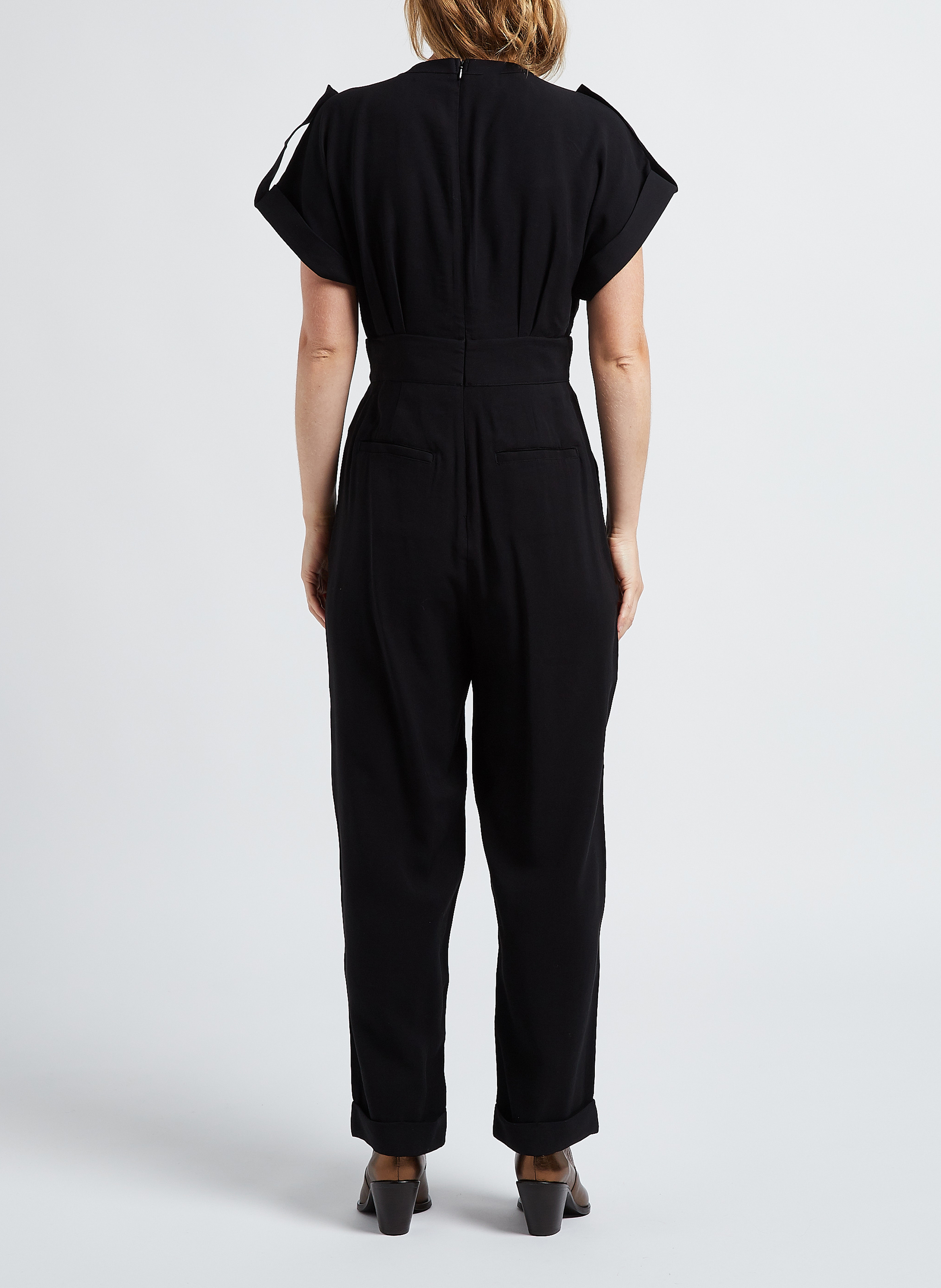 Weiter Jumpsuit mit V-Ausschnitt VILA Schwarz